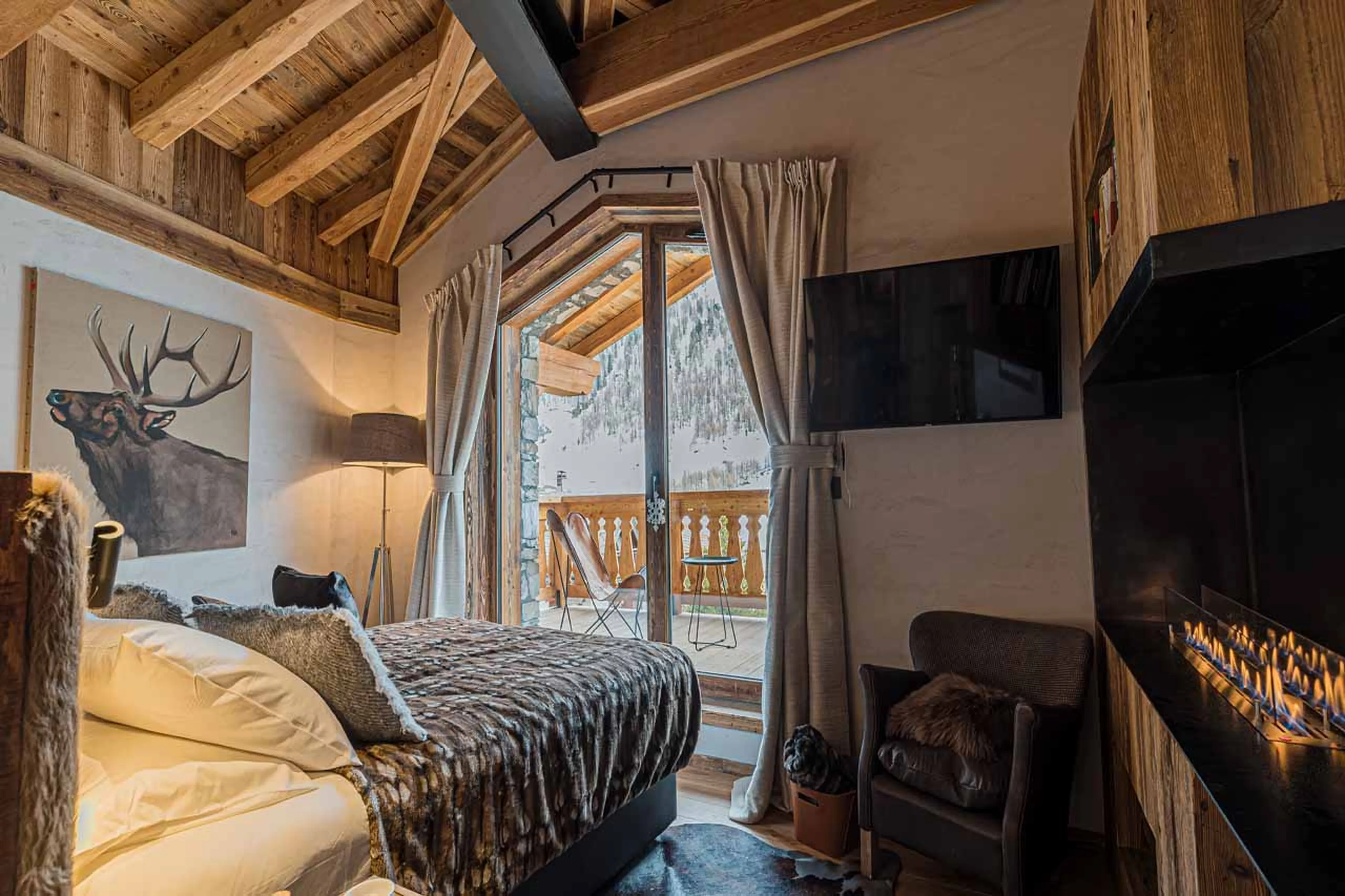 Bedroom two at  Chalet Les Ours in Val d'Isere