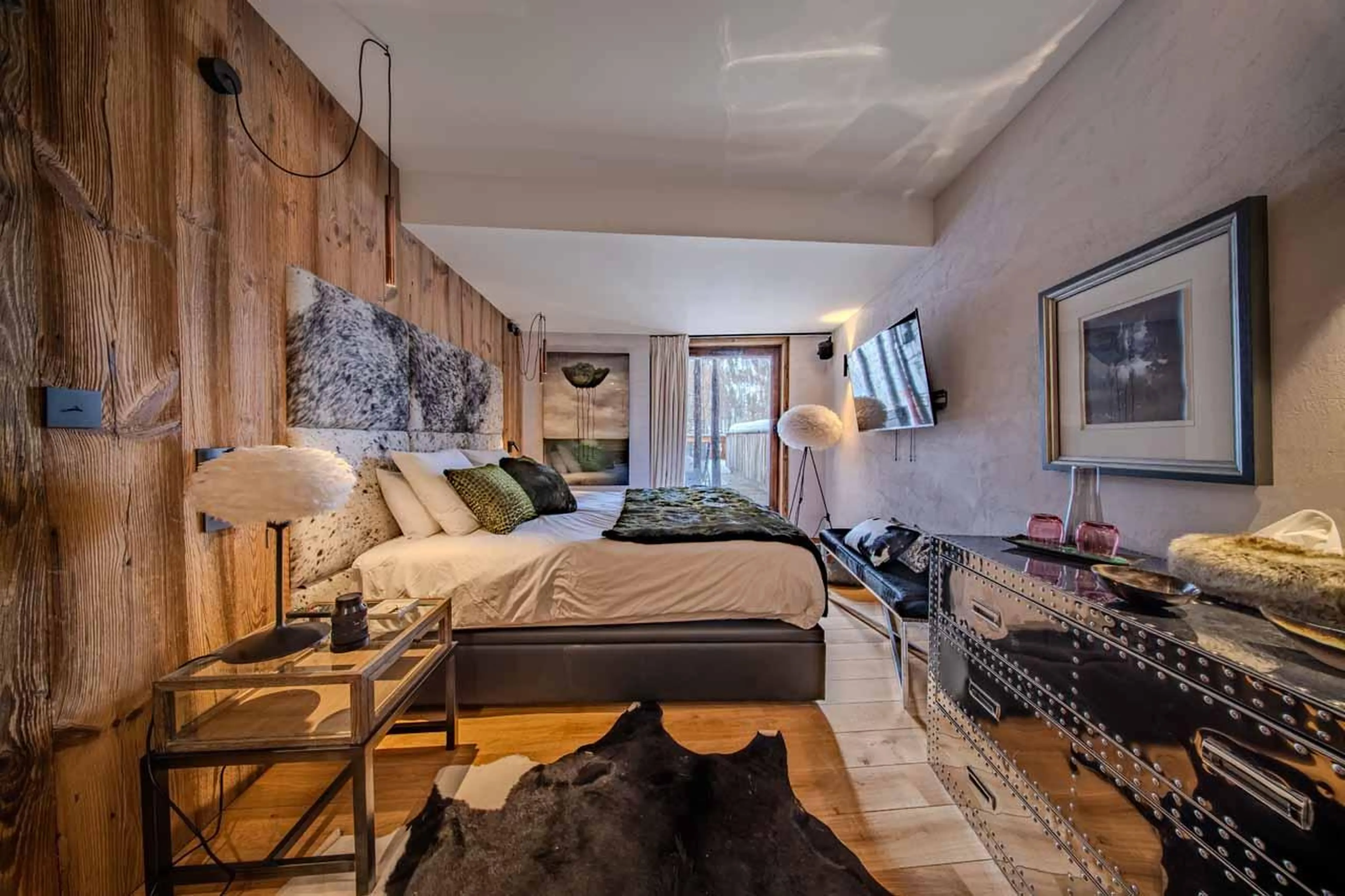 Bedroom one at  Chalet Les Ours in Val d'Isere