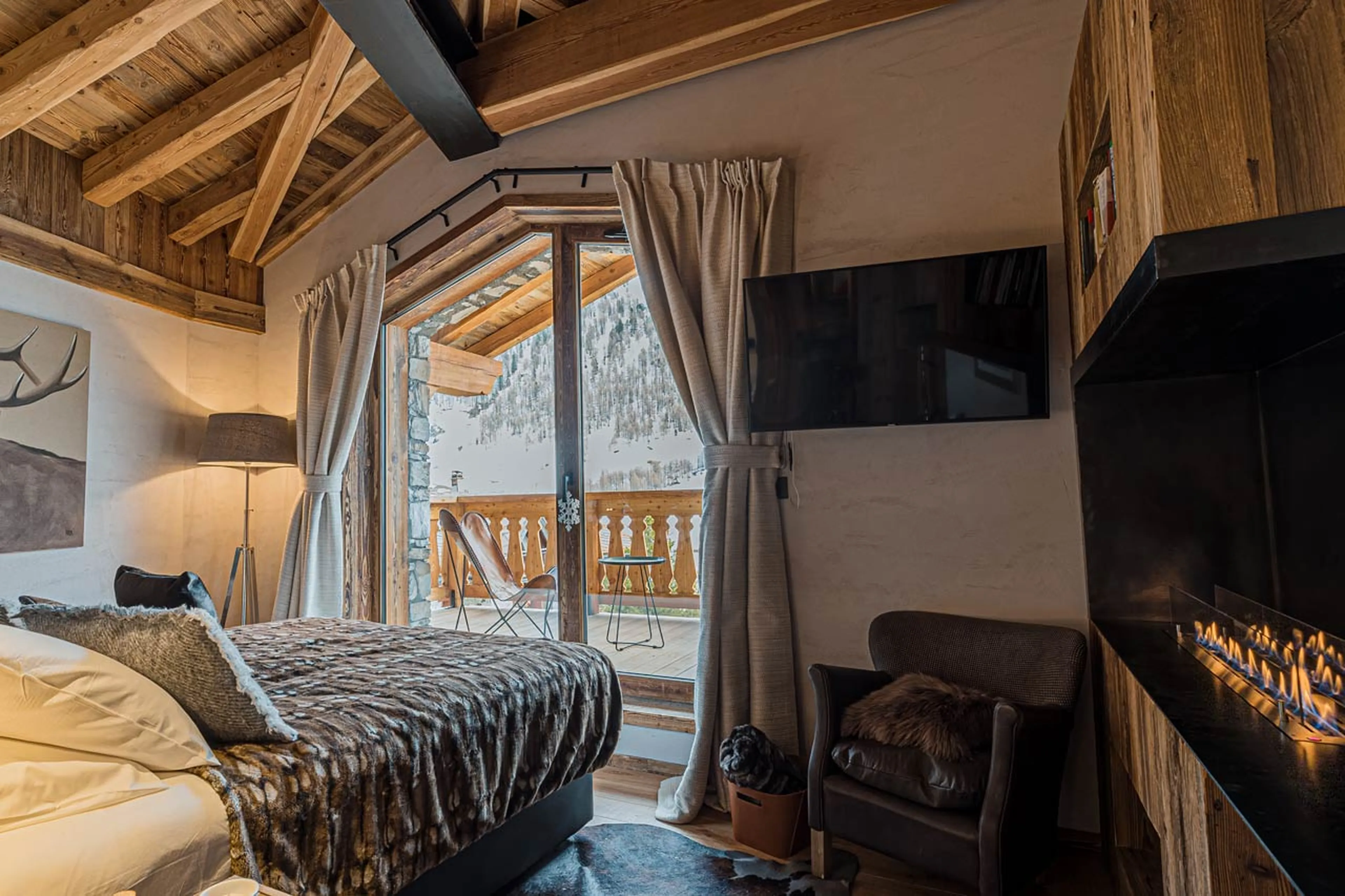 Bedroom two at Chalet Orca in Val d'Isere
