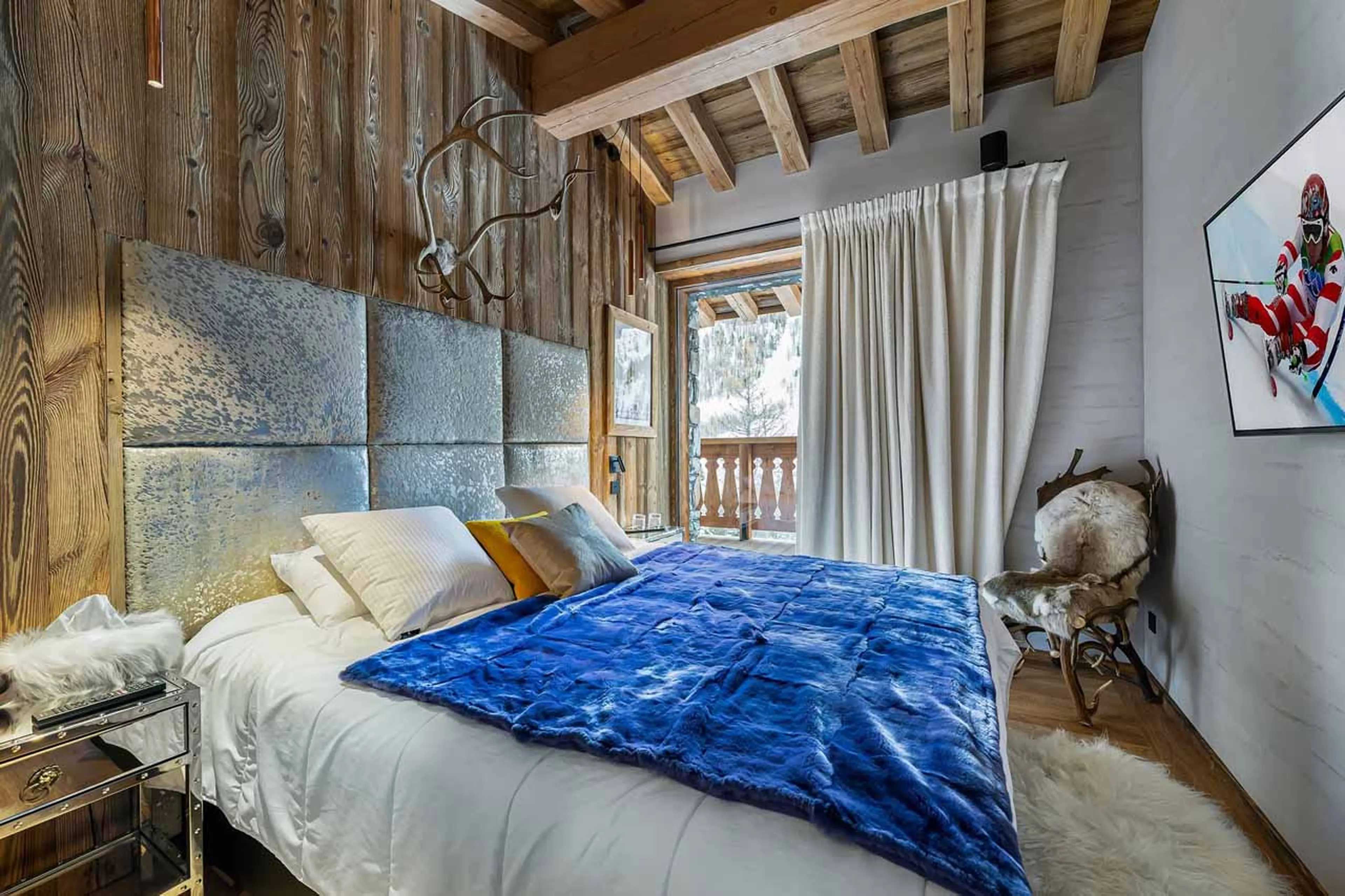 Bedroom three at  Chalet Les Ours in Val d'Isere