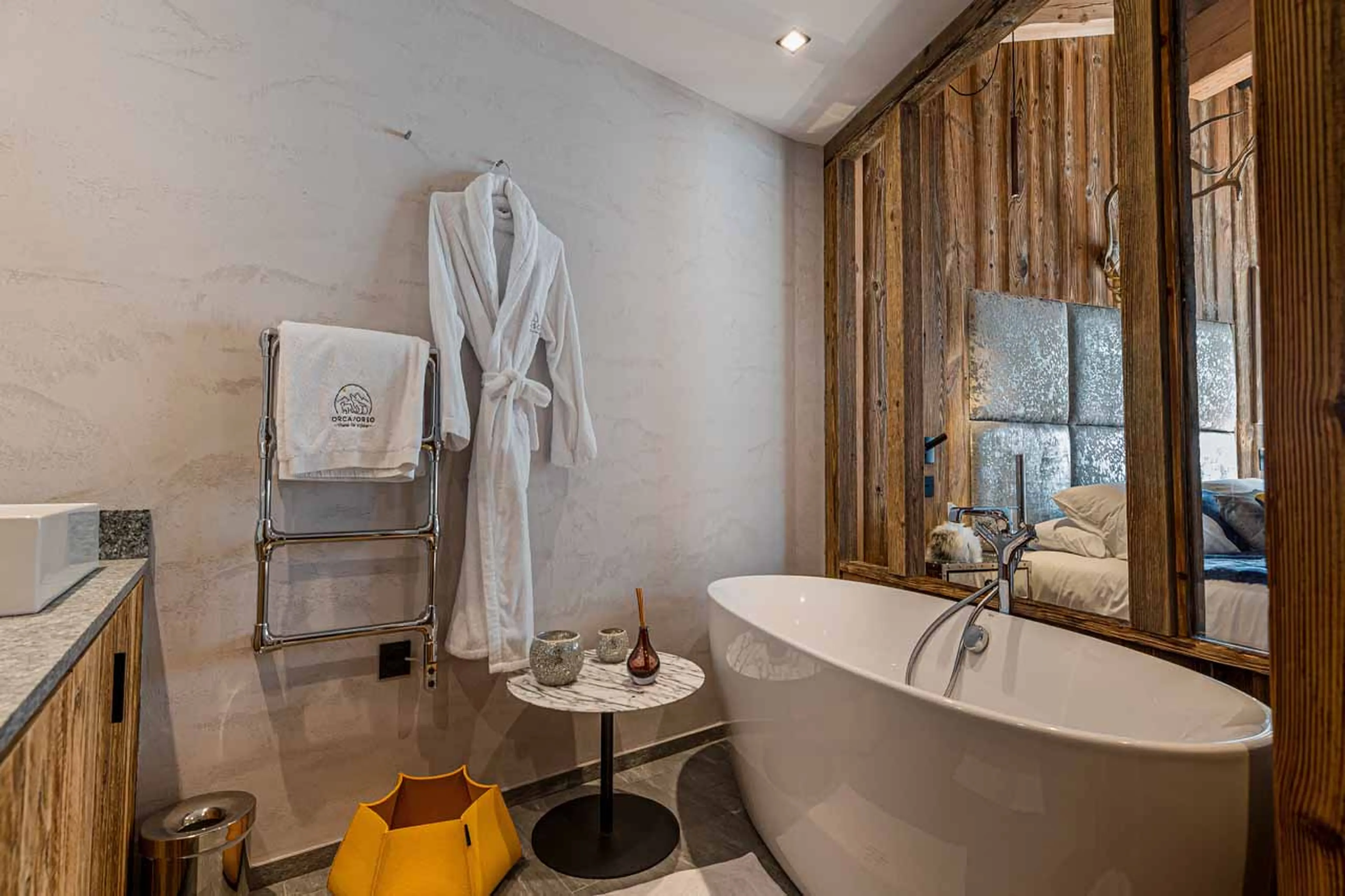 Bathtub in bathroom three at  Chalet Les Ours in Val d'Isere