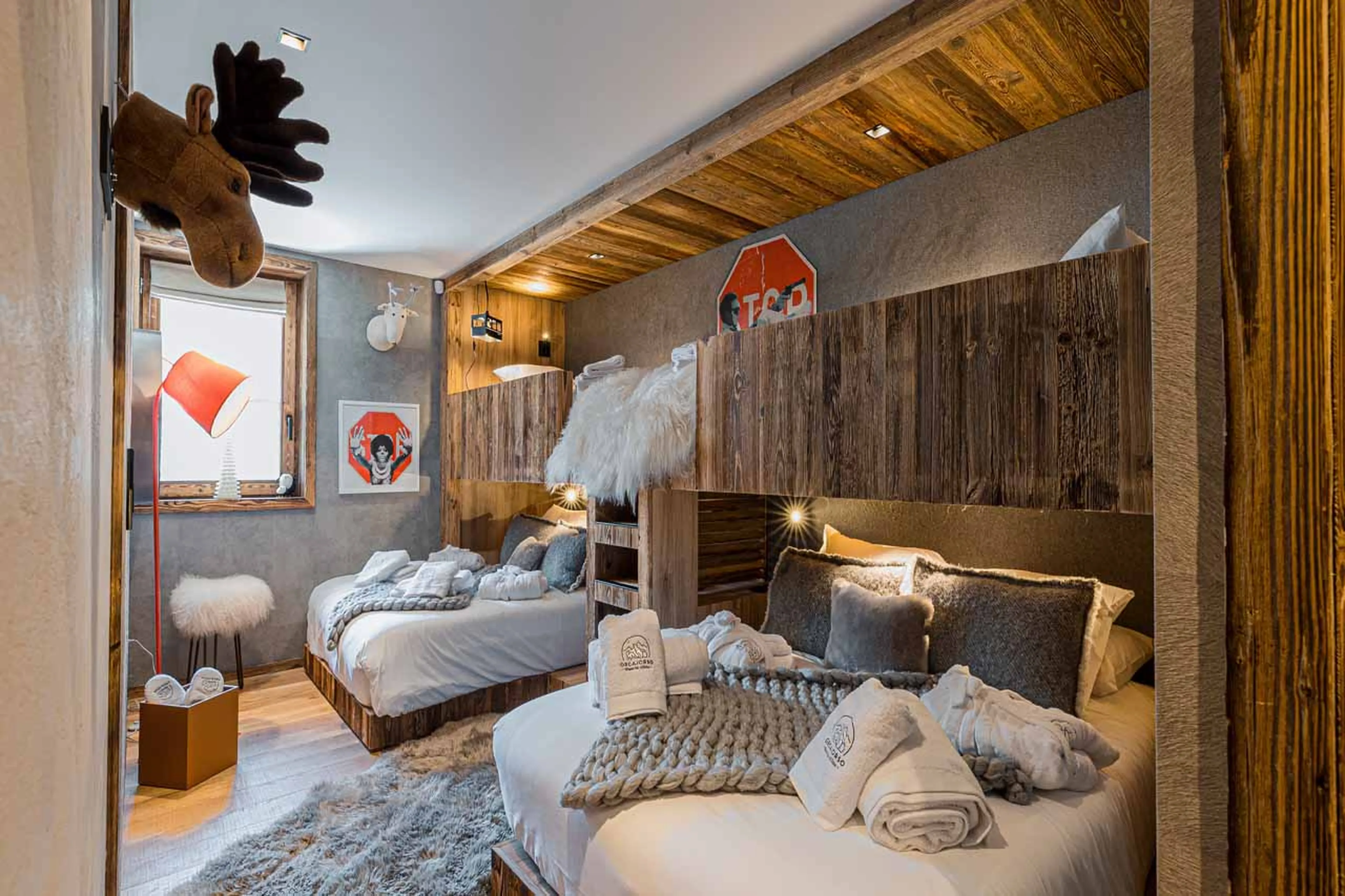 Bedroom five at Chalet Les Ours in Val d'Isere