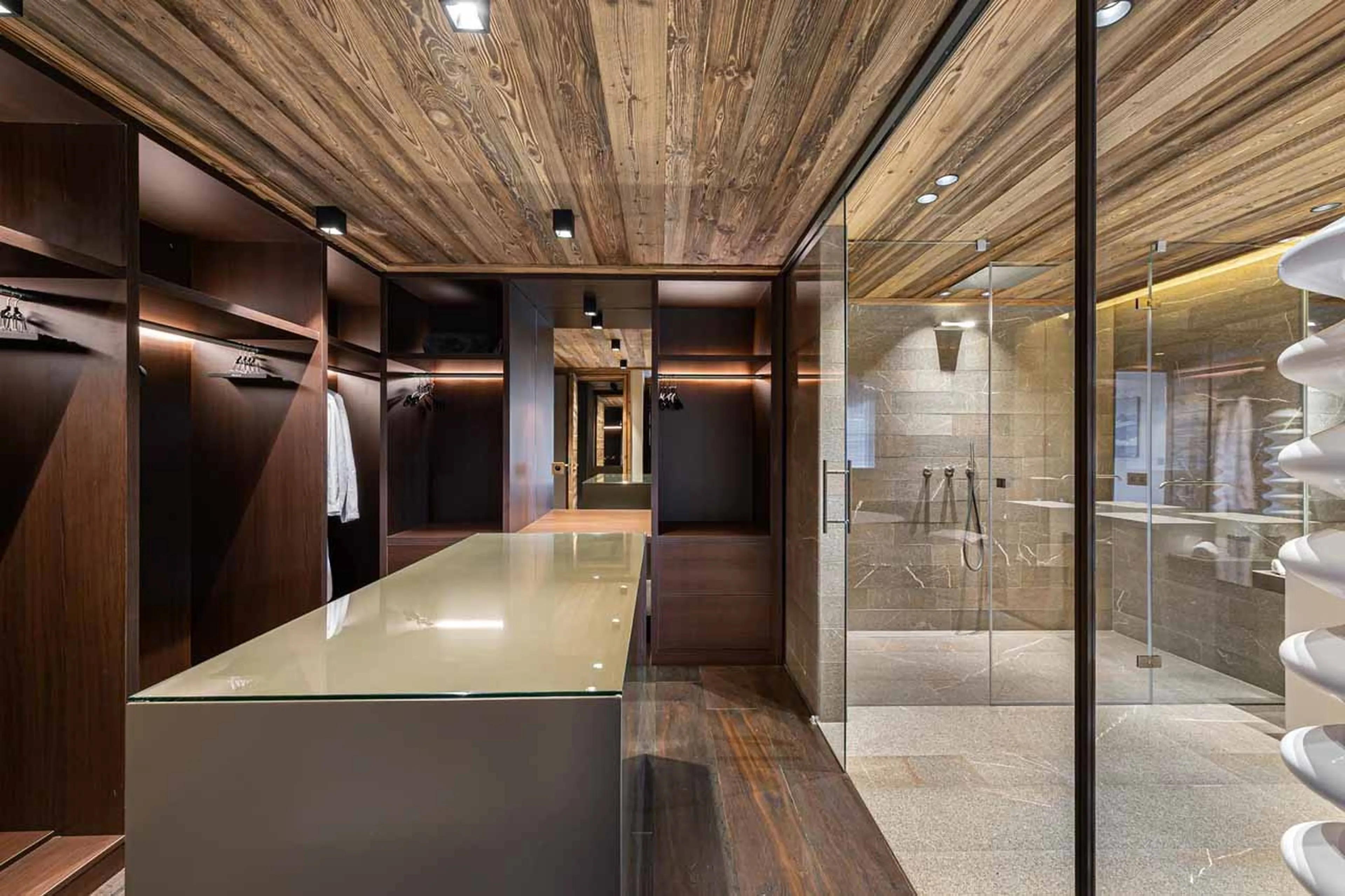 Dressing room at Chalet Orcia in Megeve