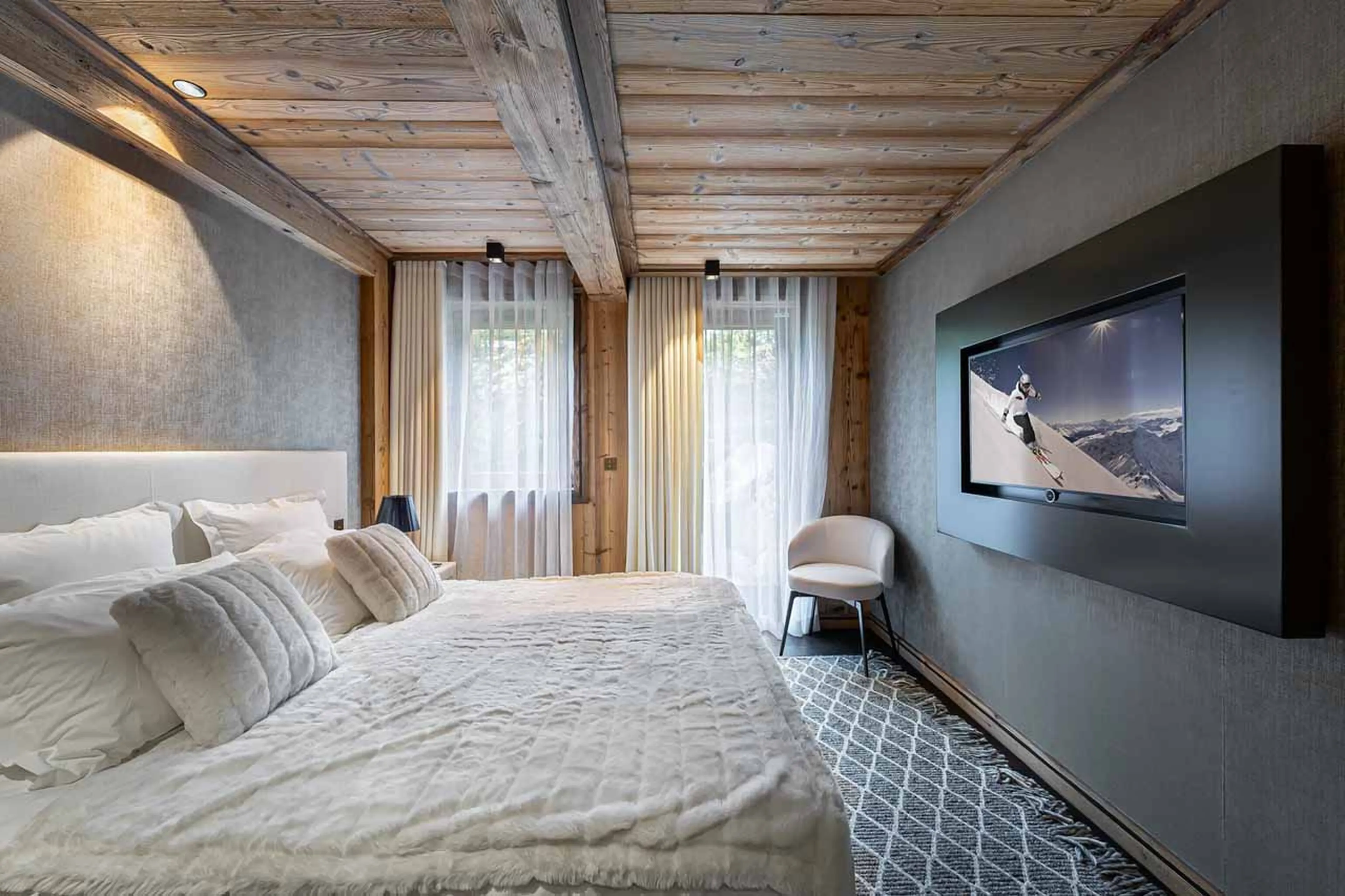 Bedroom three at Chalet Orcia in Megeve