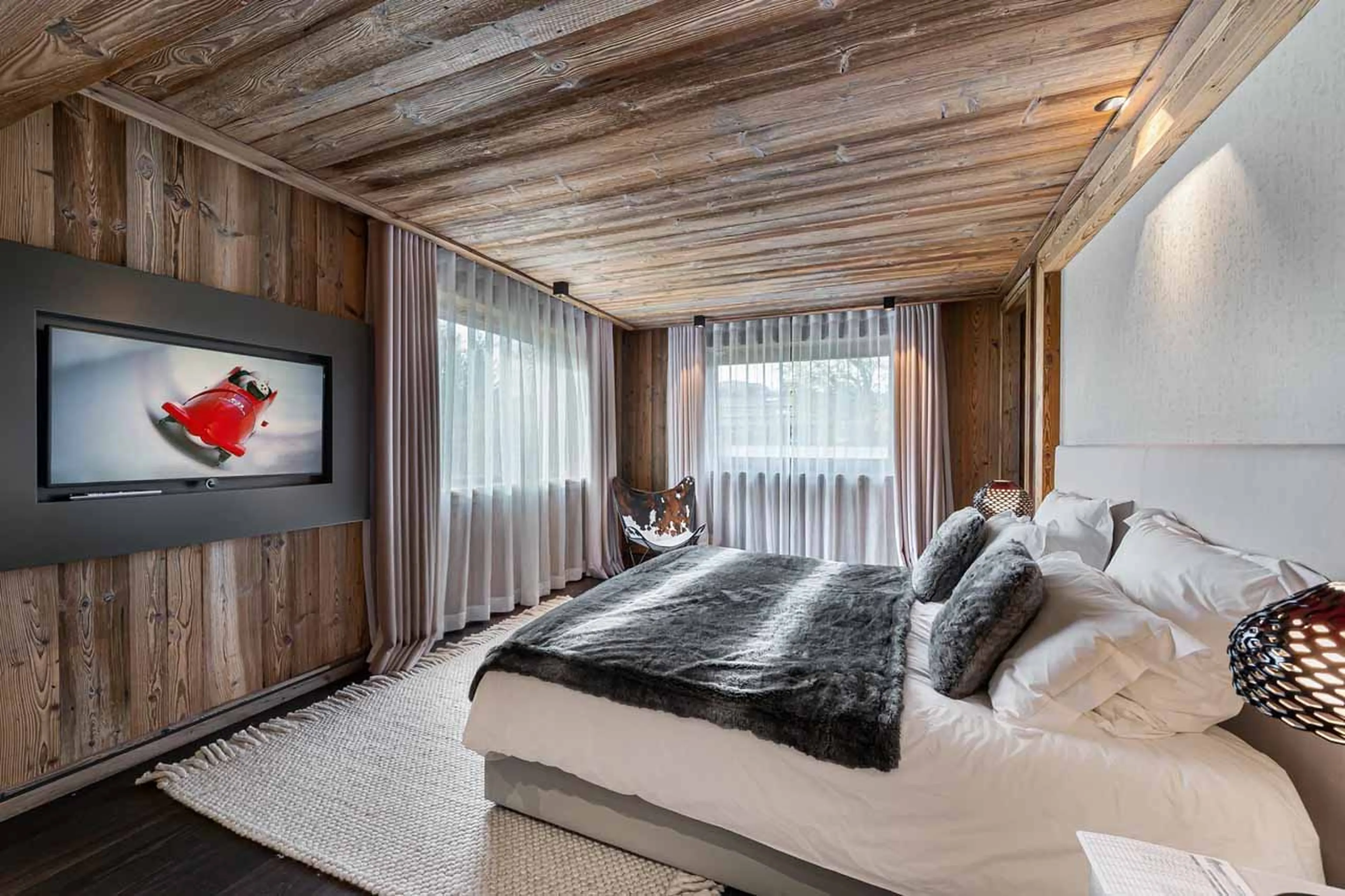 Bedroom five at Chalet Orcia in Megeve
