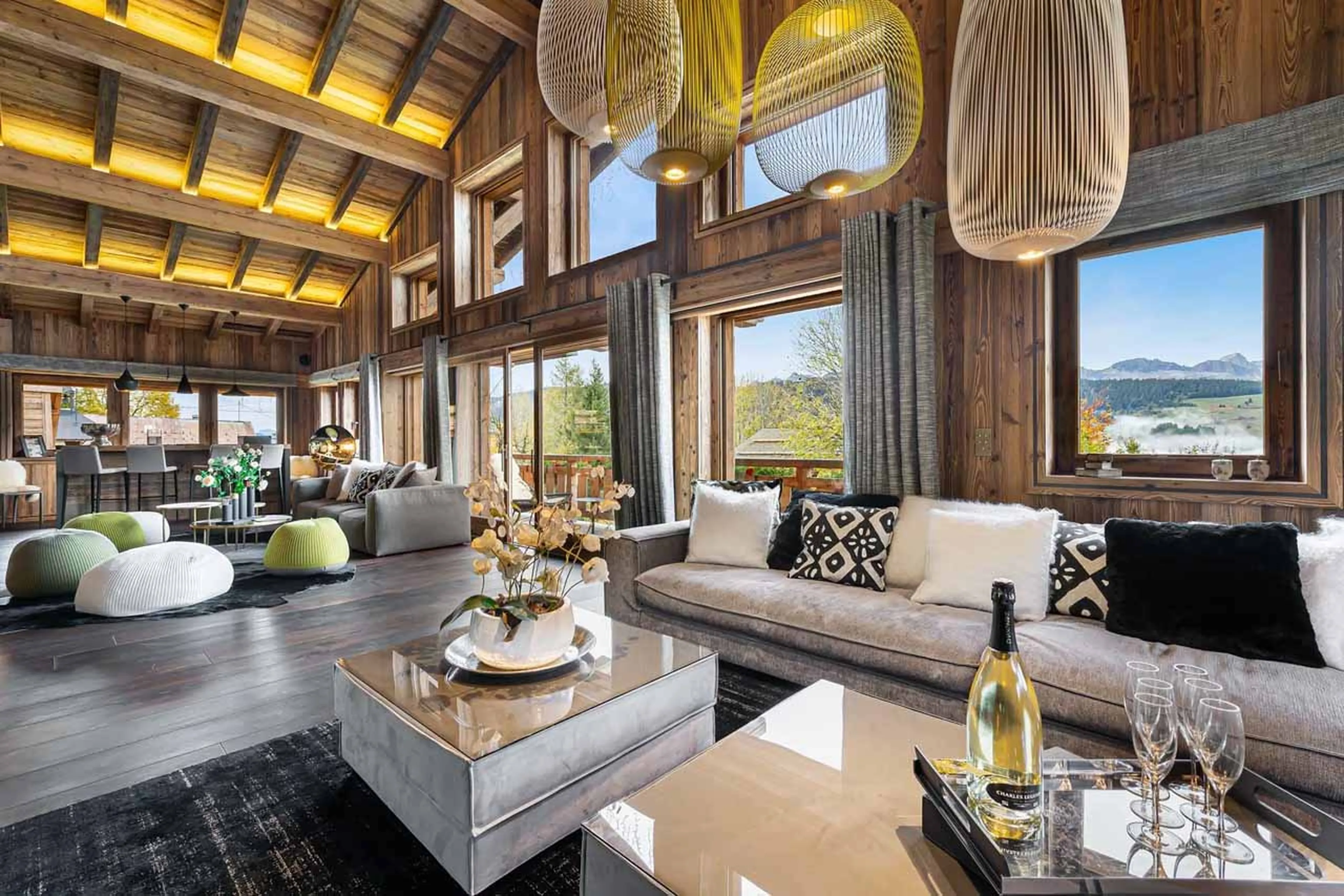 Views from living area at Chalet Orcia in Megeve