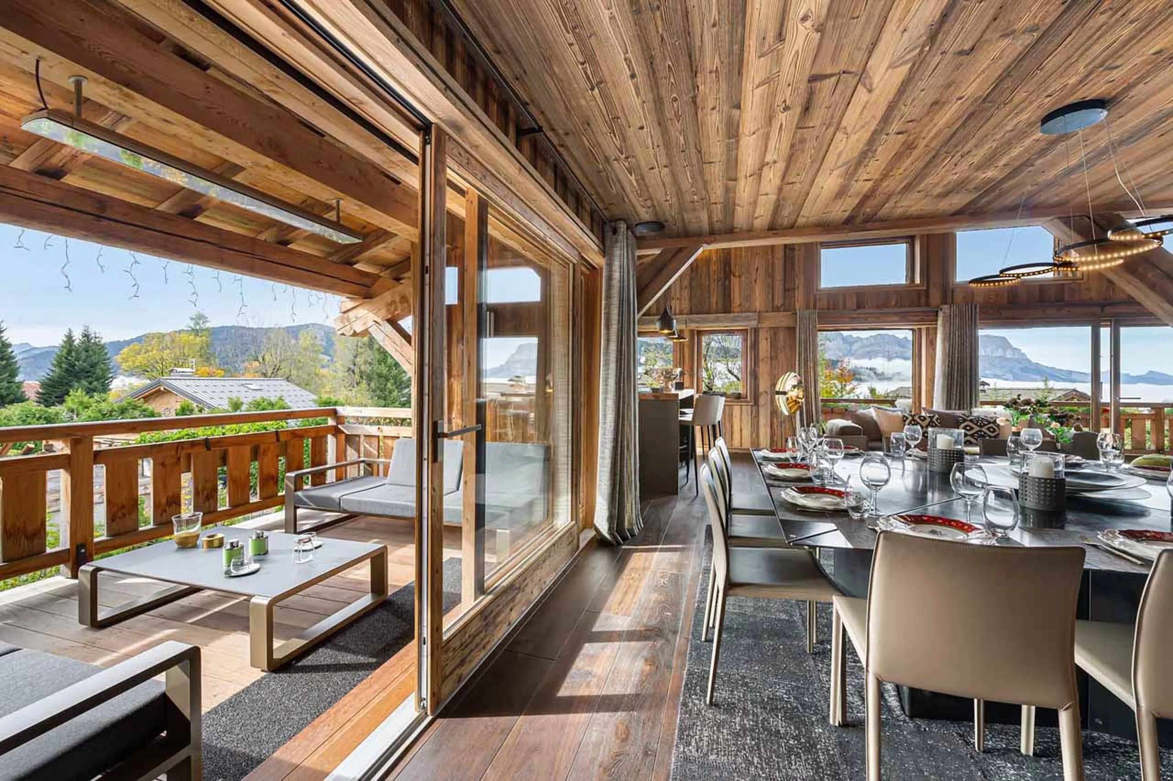 Access to balcony at Chalet Orcia in Megeve