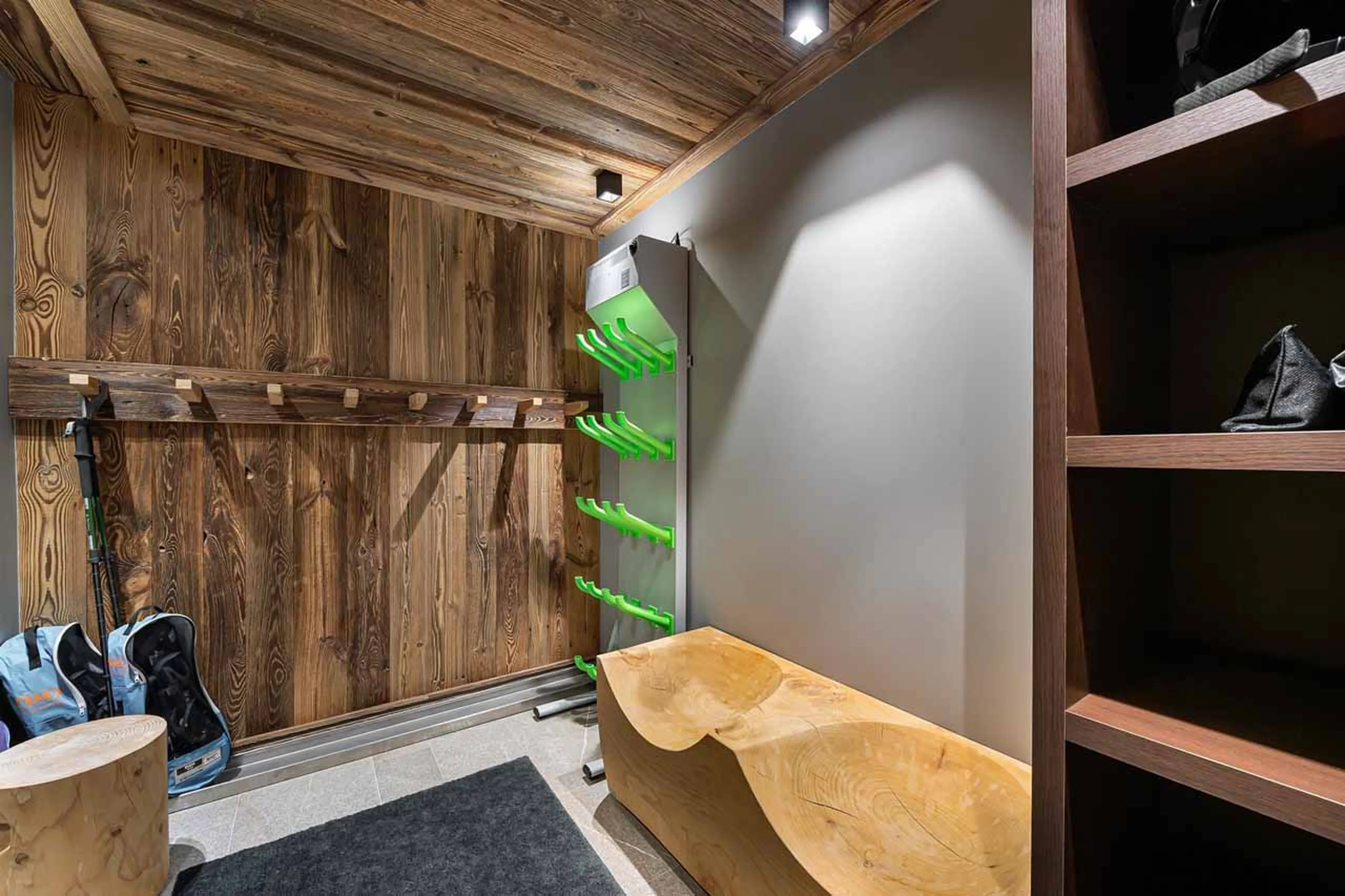 Ski room at Chalet Orcia in Megeve