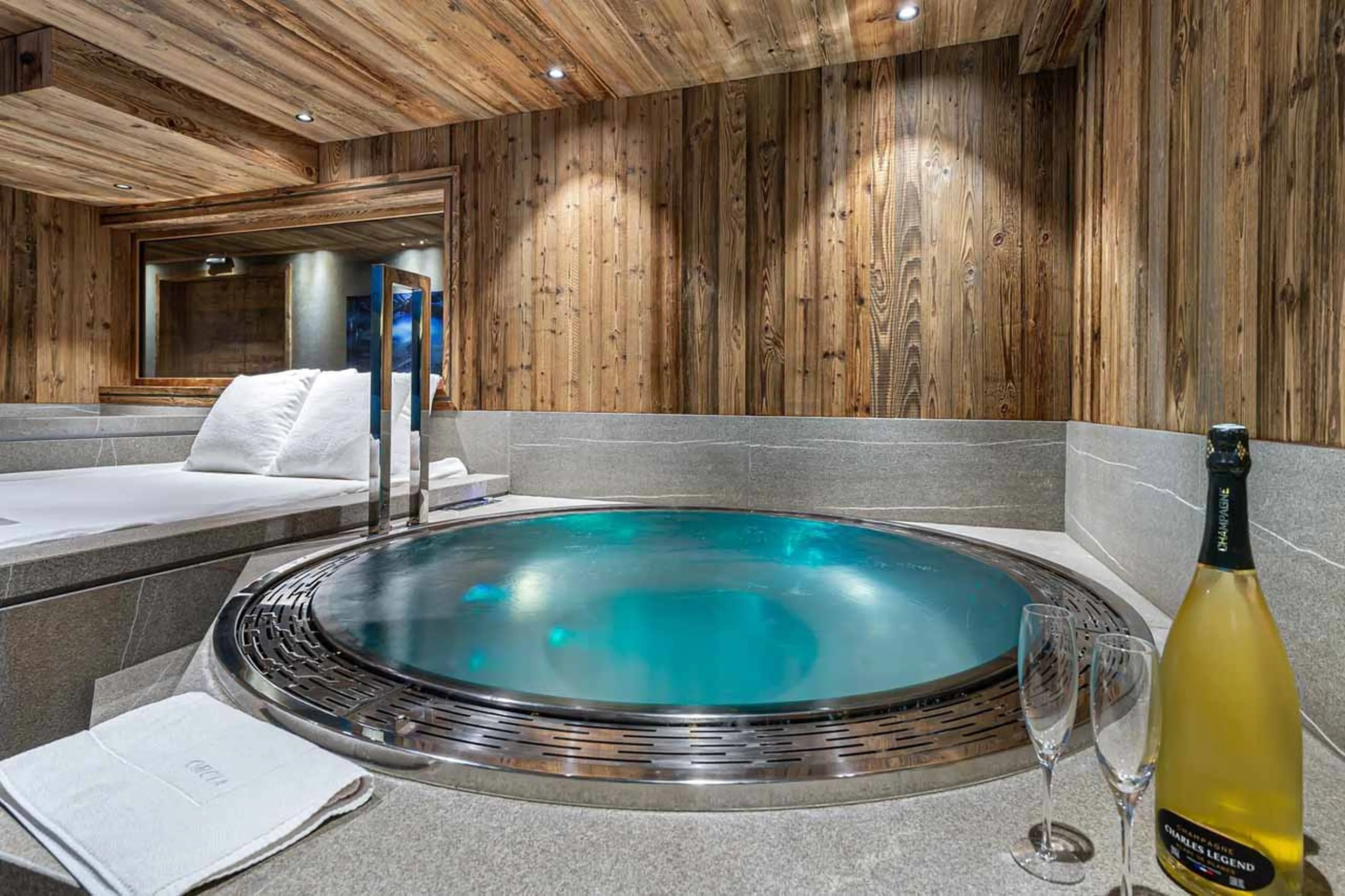 Indoor jacuzzi at Chalet Orcia in Megeve
