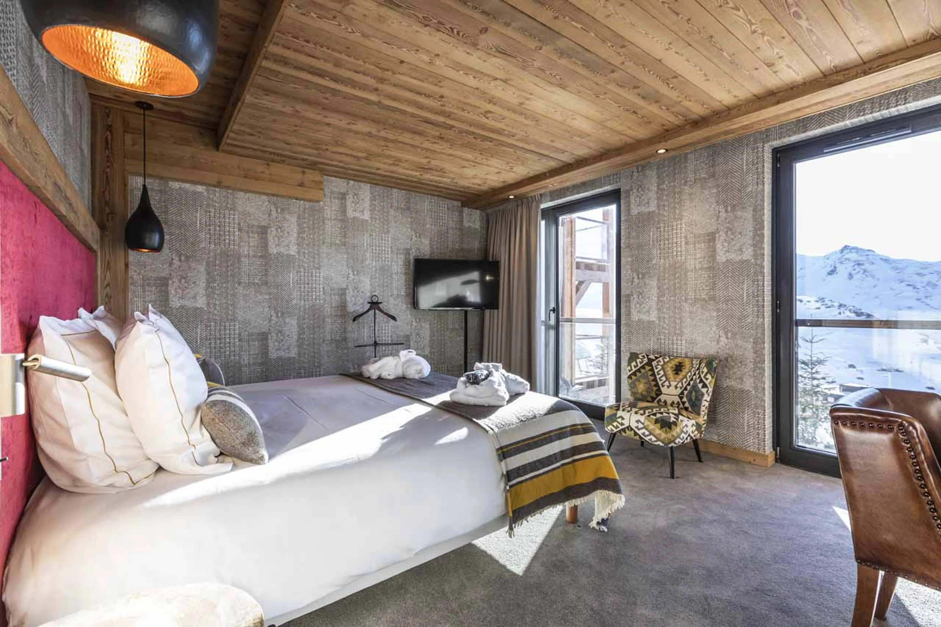 Bedroom two views at Chalet Orlov in Val Thorens