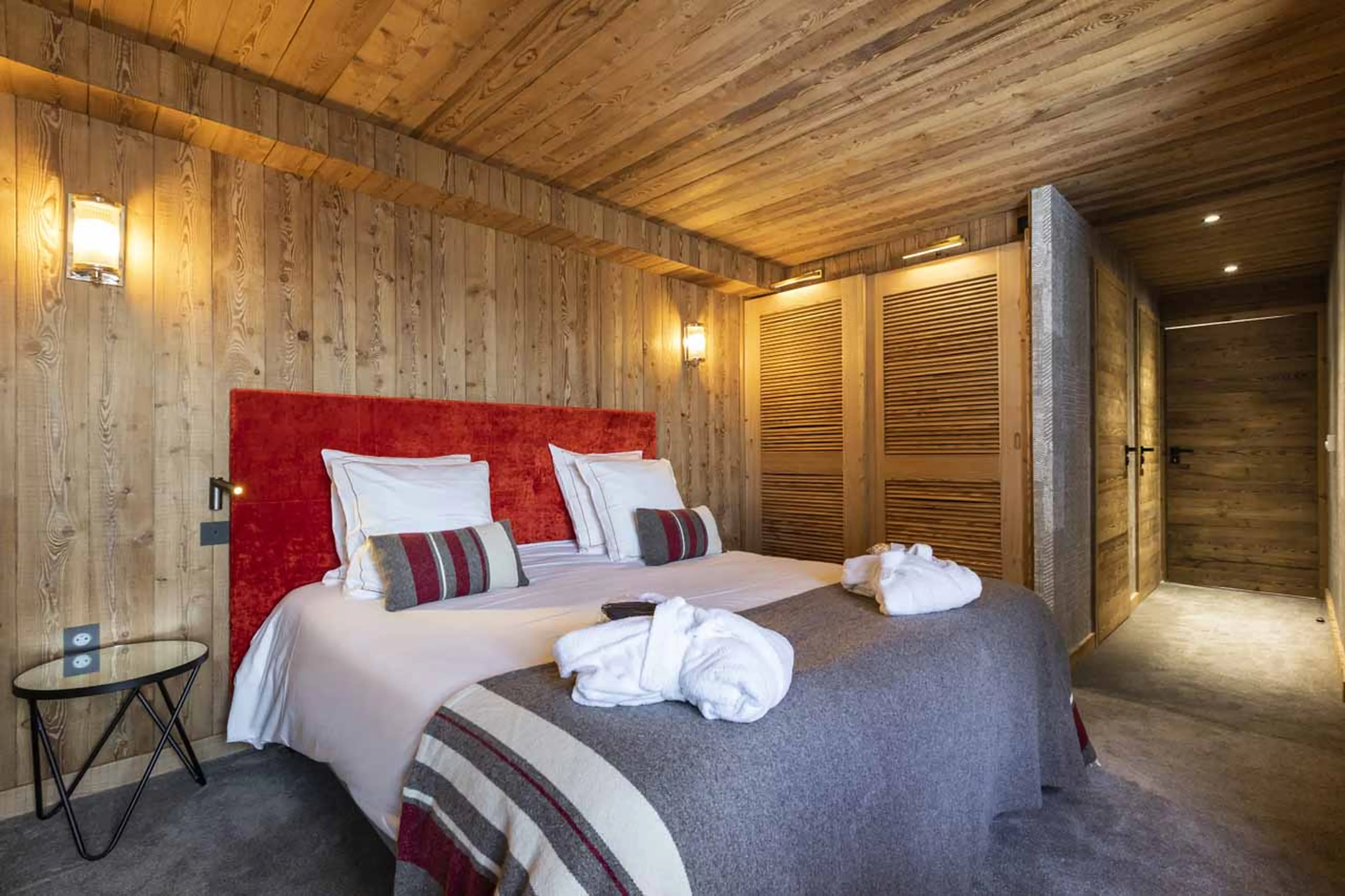 Storage in bedroom four at Chalet Orlov in Val Thorens