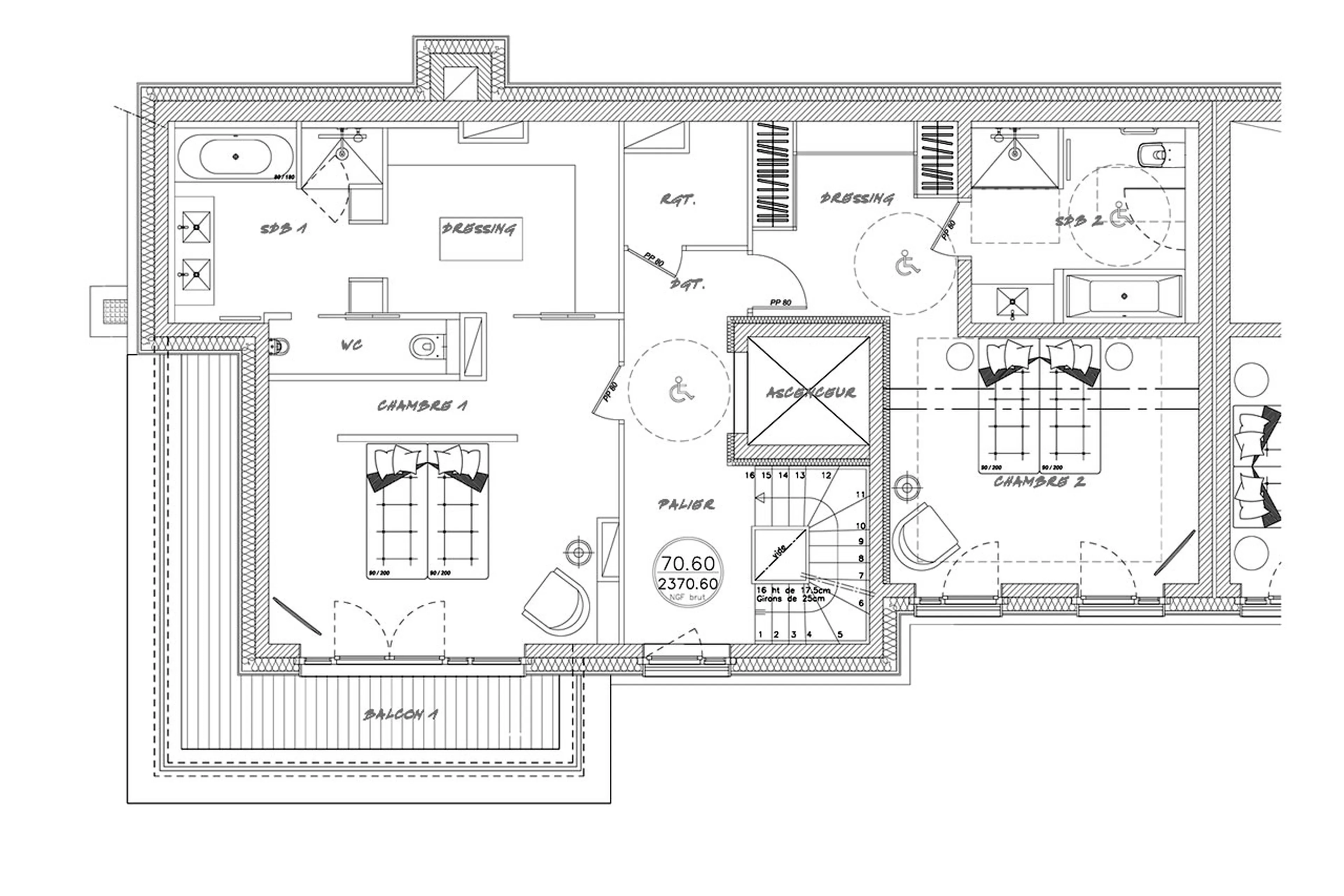 Level 3 floor plan of Chalet Orlov in Val Thorens