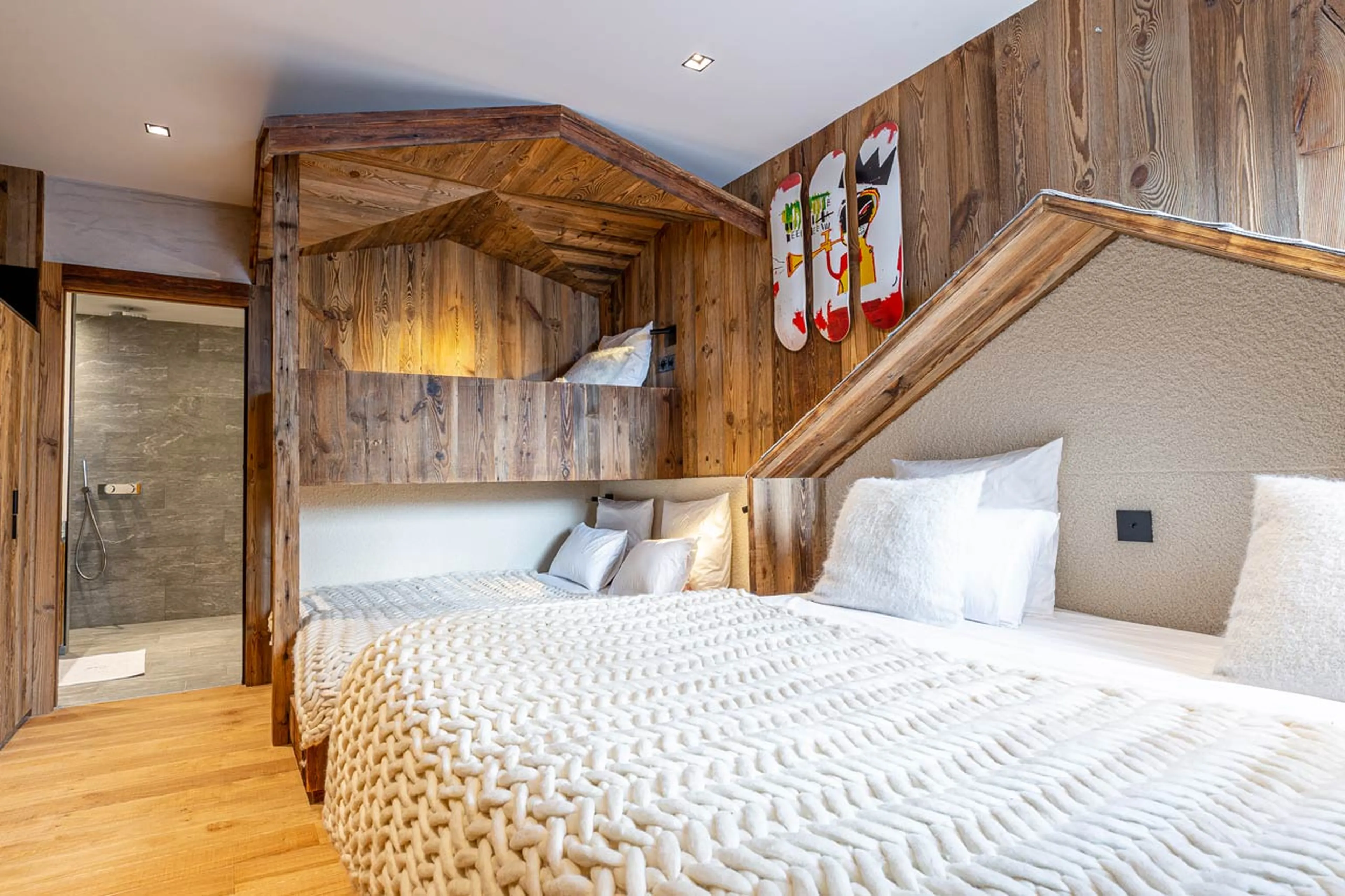Bedroom four at Chalet Orso in Val d'Isere