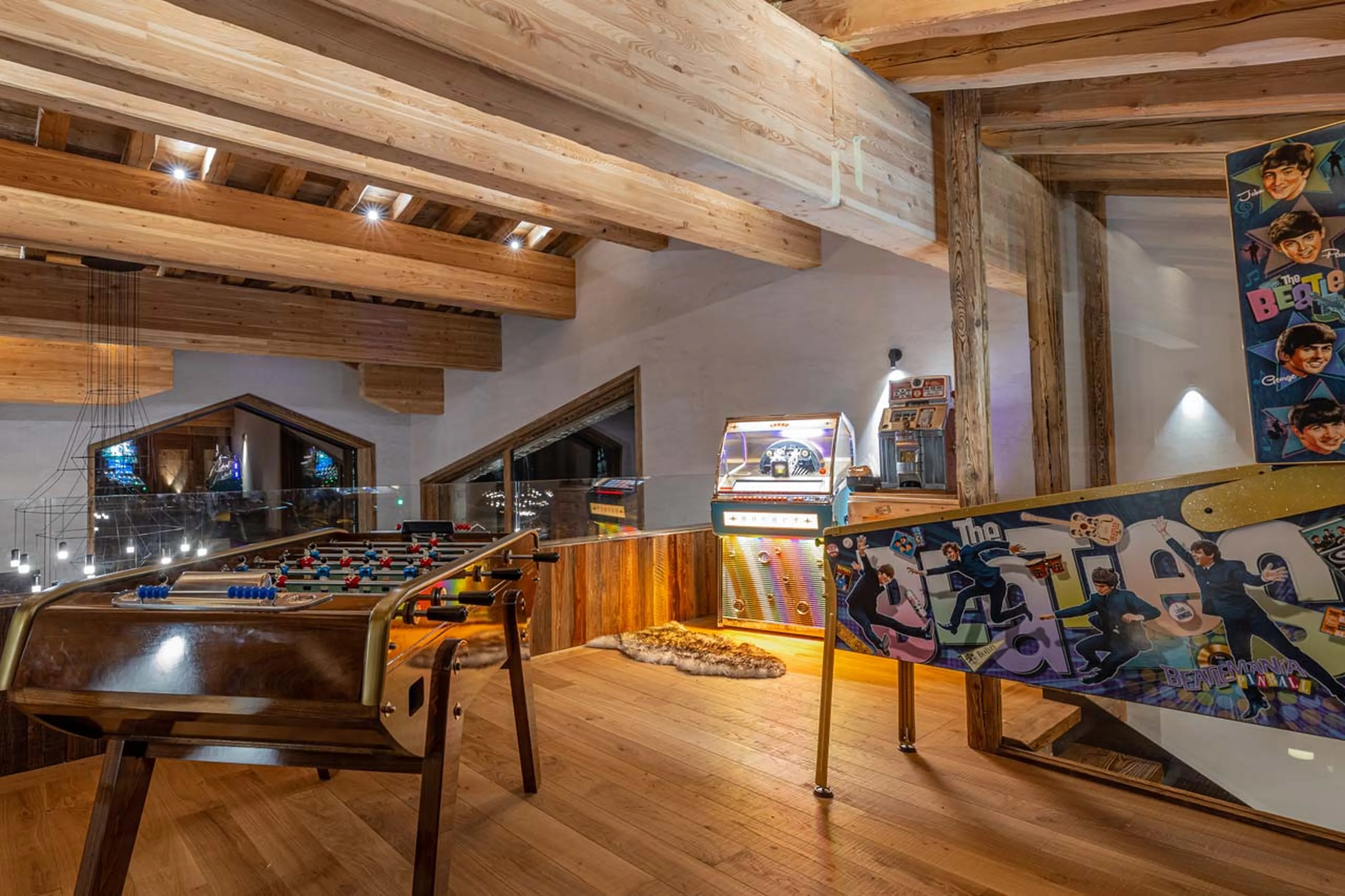Mezzanine games area at Chalet Orso in Val d'Isere