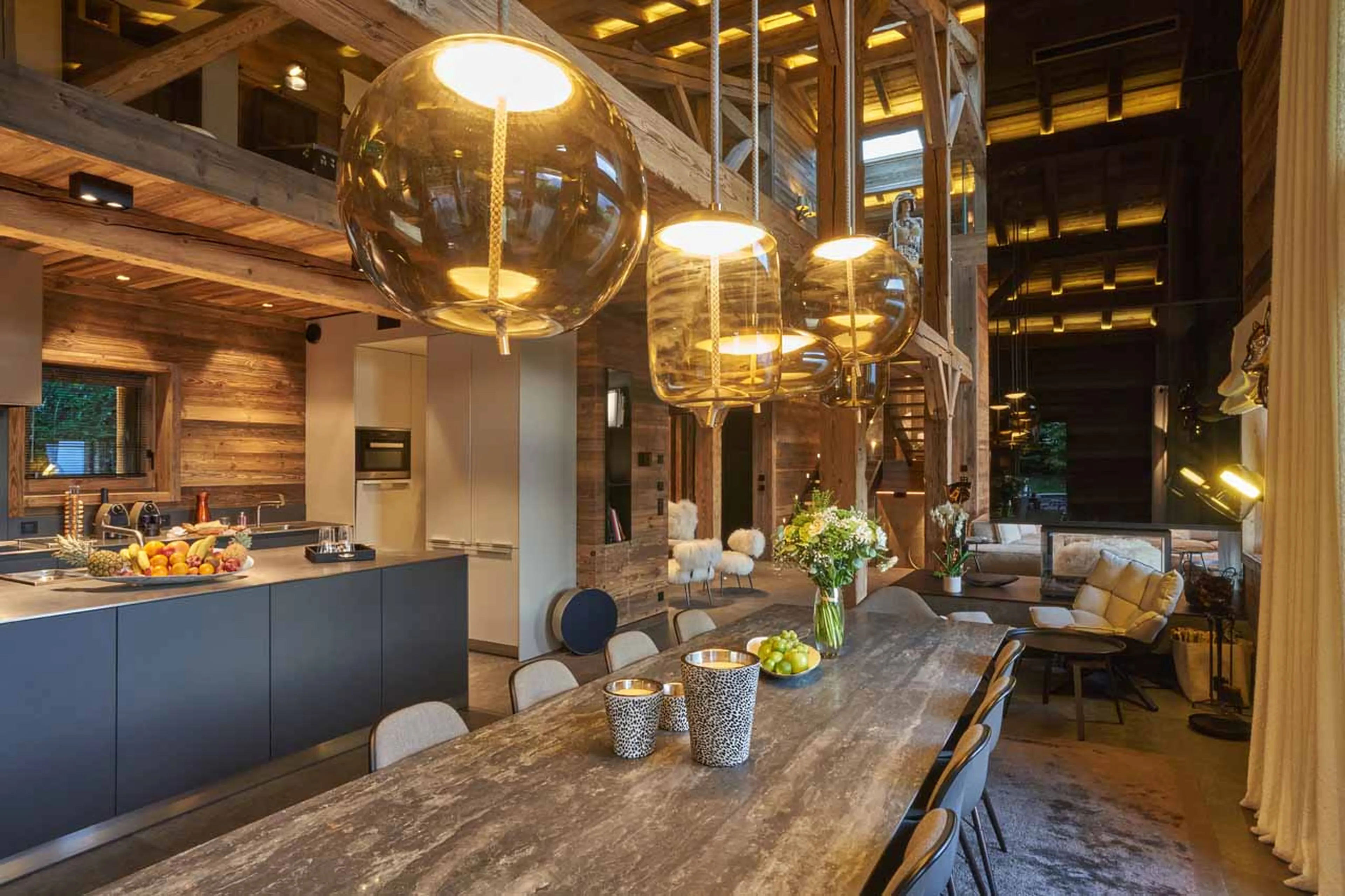 Dining table at Chalet Otoctone in Megeve