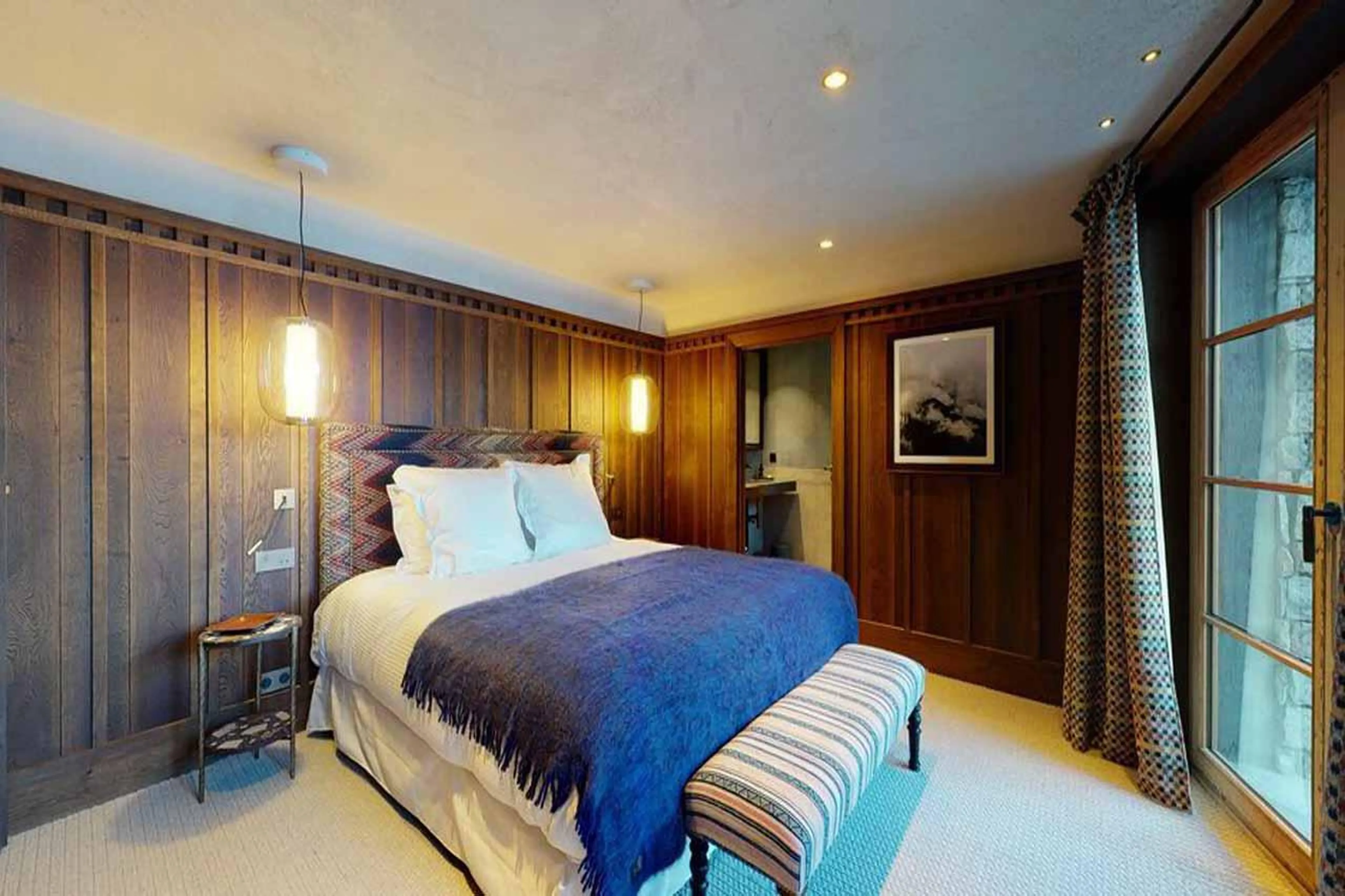 Bedroom one at Chalet Ottawa in Val d'Isere