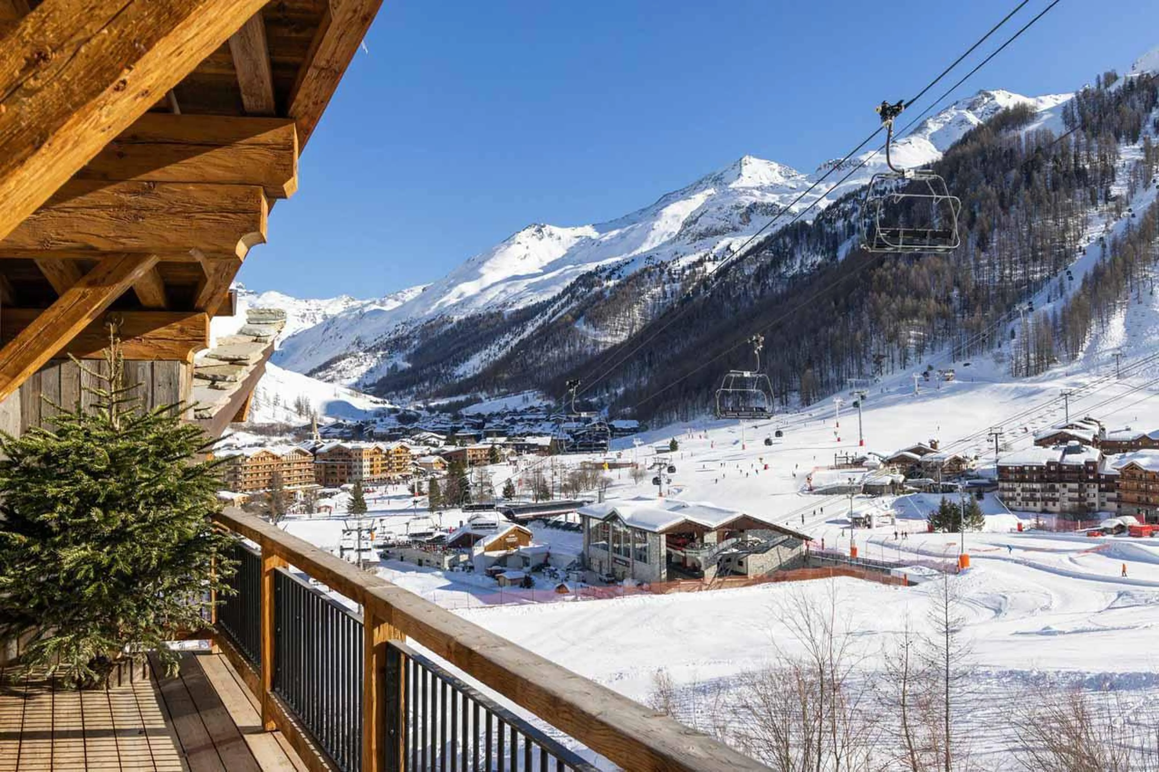 Balcony views at Chalet Ottawa in Val d'Isere