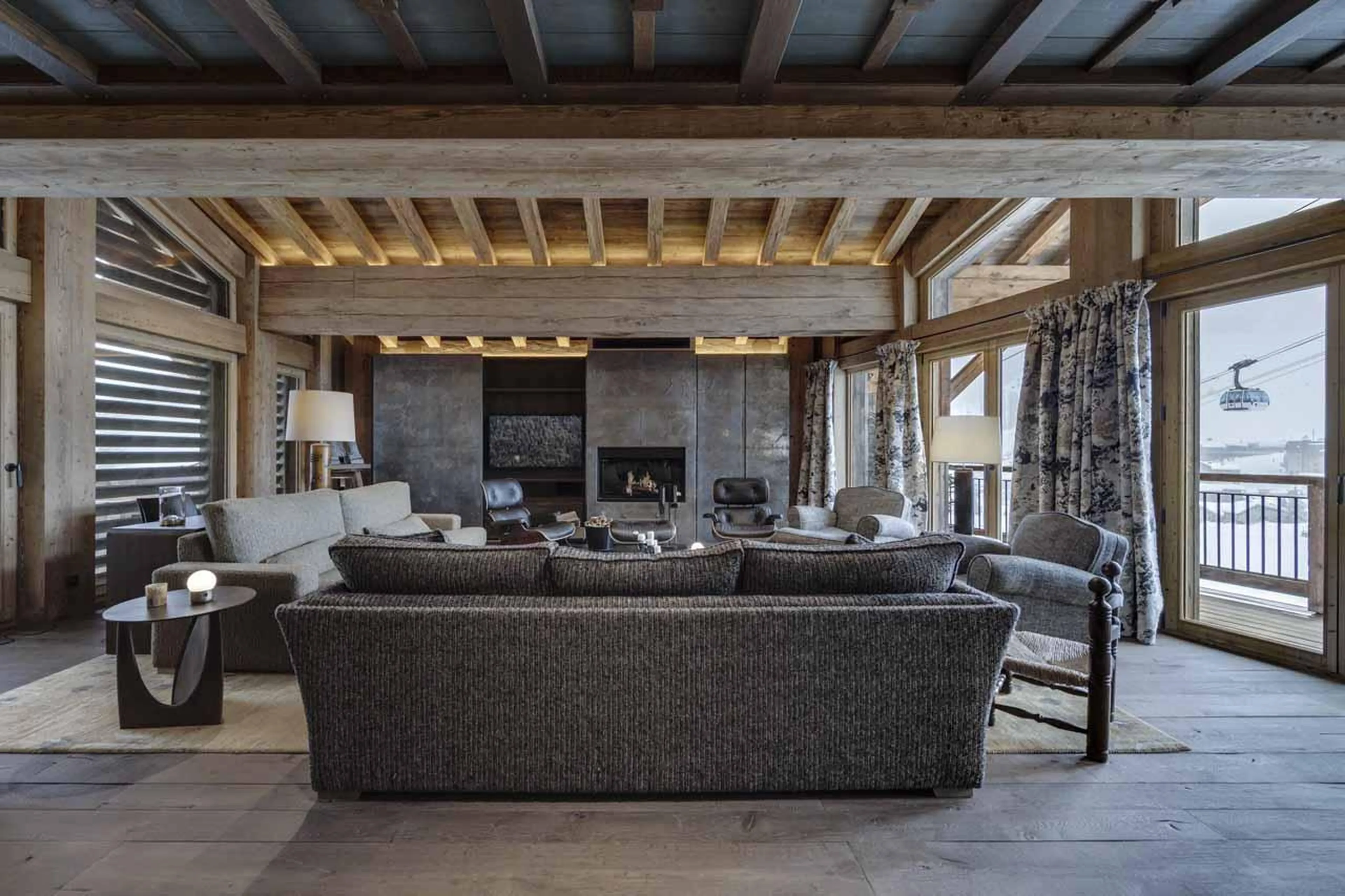 Spacious living room at Chalet Ottawa in Val d'Isere