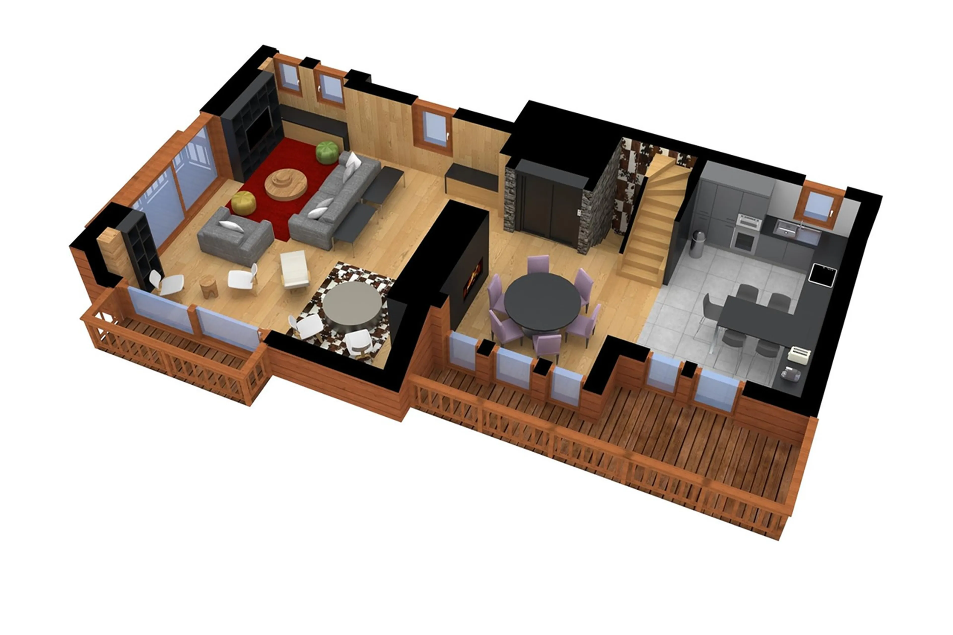 Level 1 floor plan of Chalet Overview in Courchevel 1650