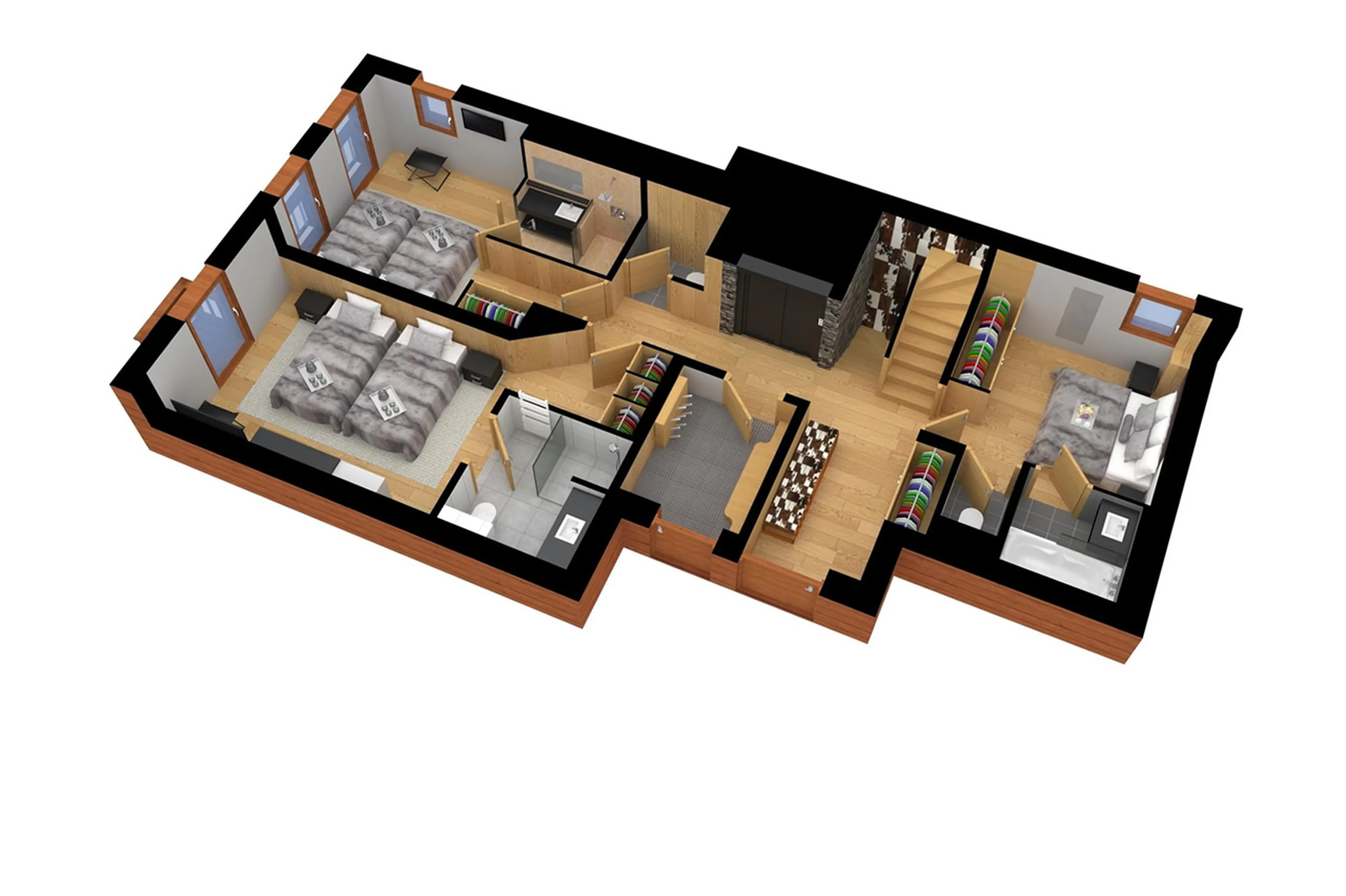Level 0 floor plan of Chalet Overview in Courchevel 1650