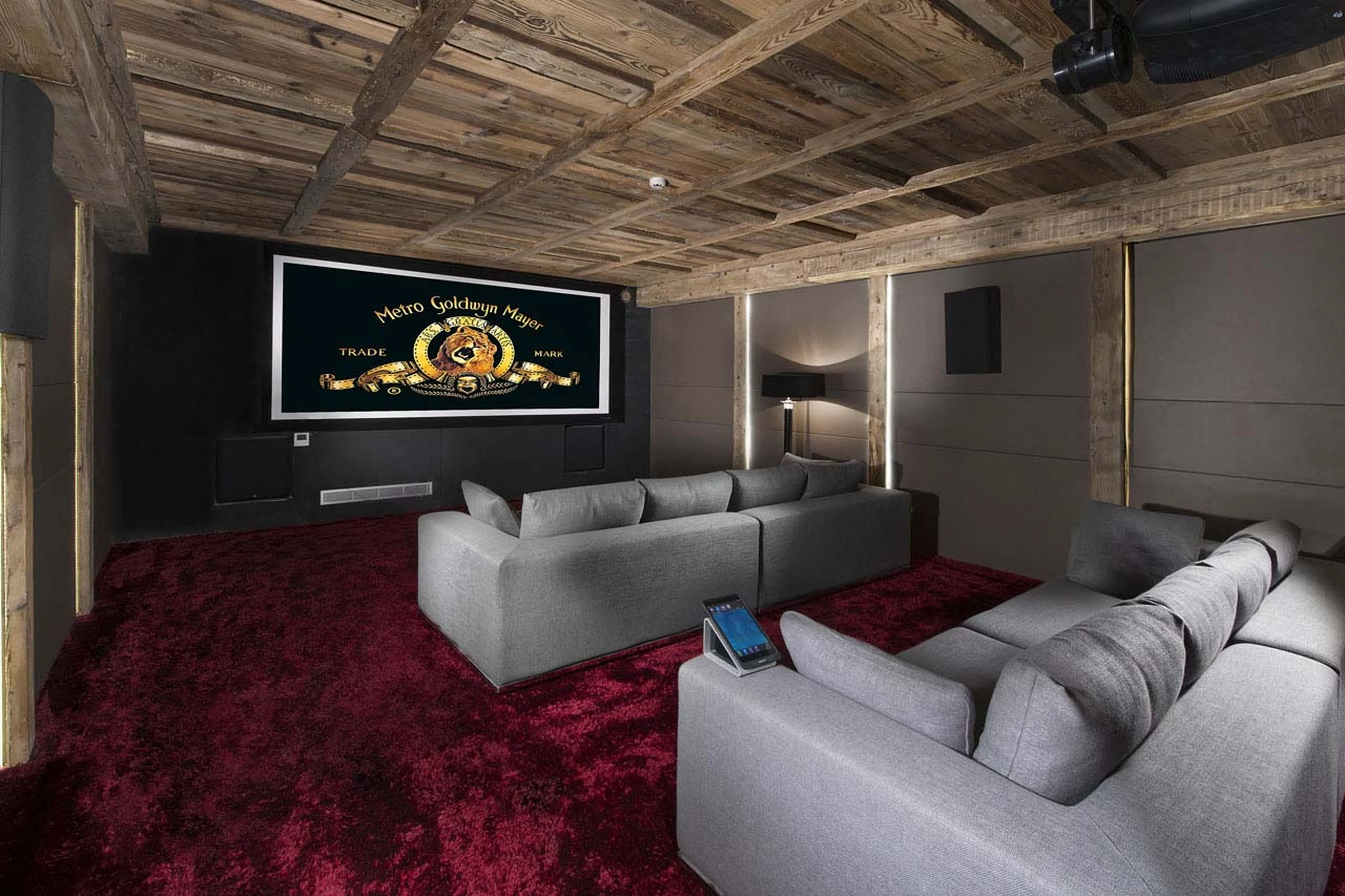 Big-screen cinema room in Chalet Owens in Courchevel 1850