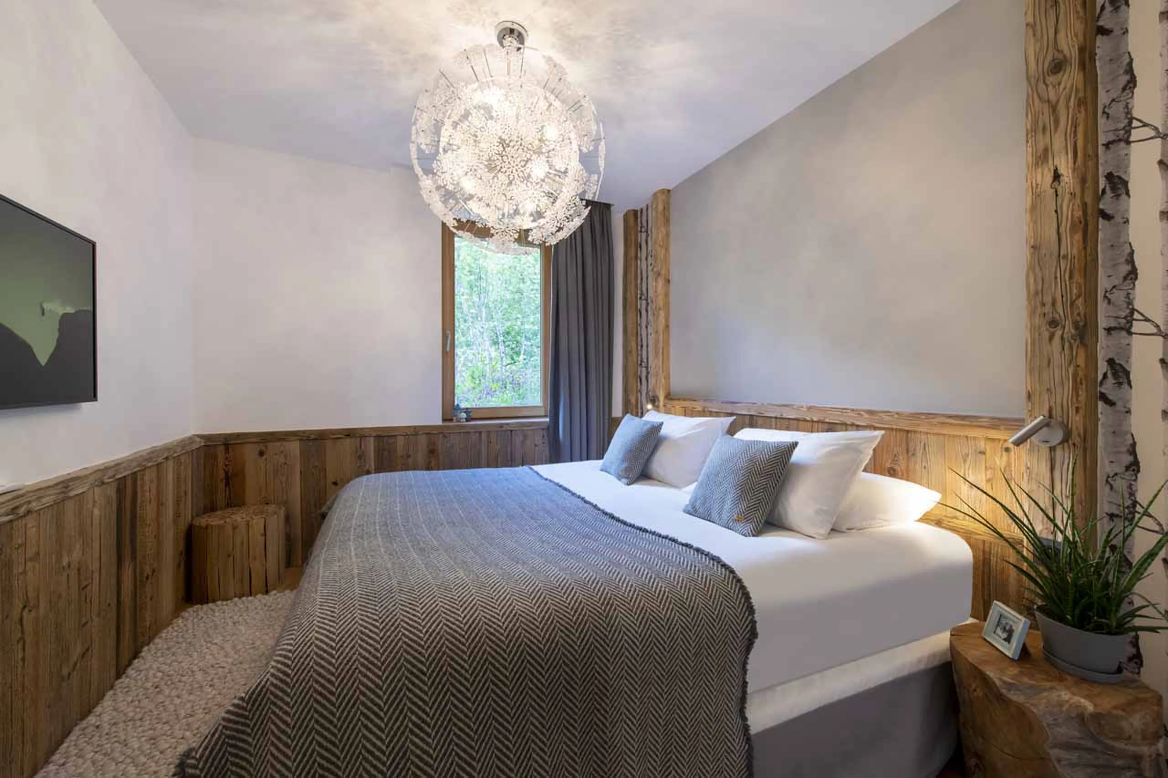 Bedroom two at Chalet Oxalis in Val d'Isere