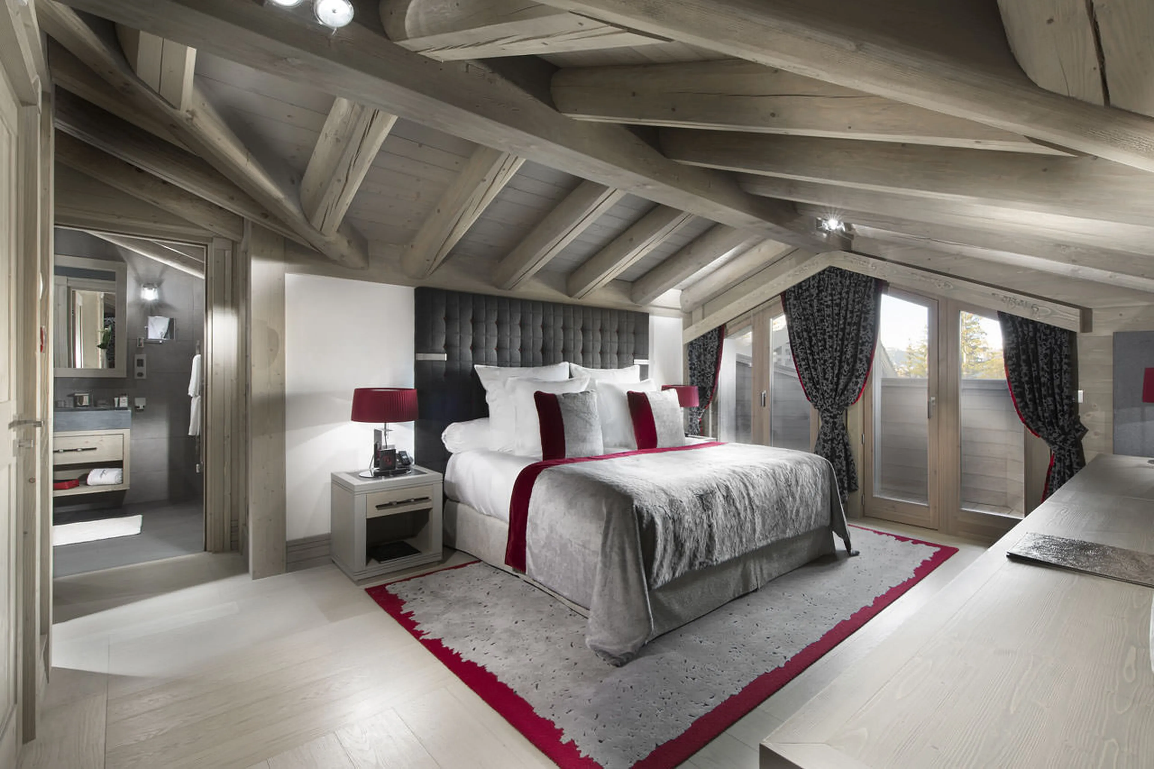 Bedroom five at Chalet Panmah in Courchevel 1850