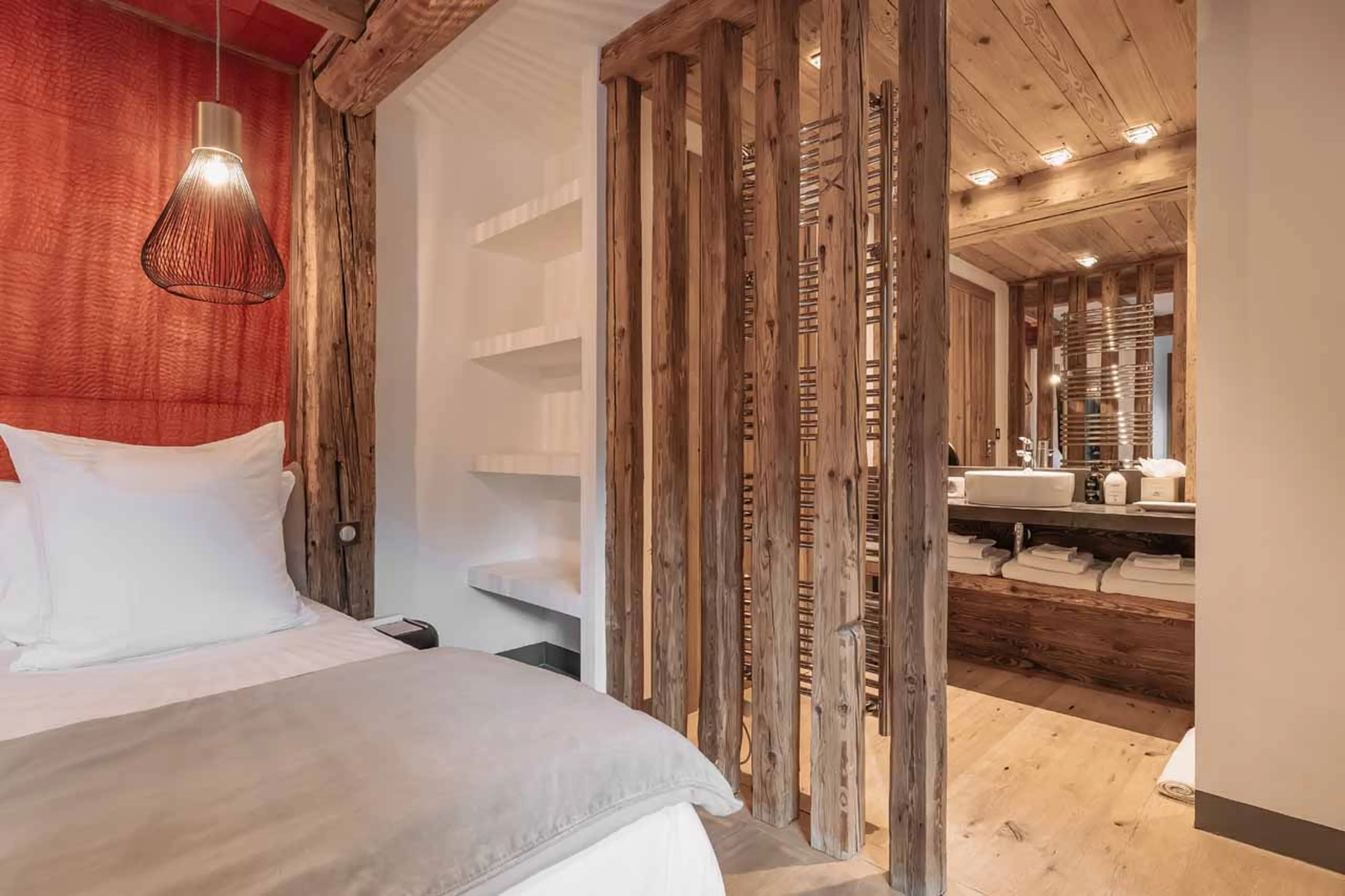 Bedroom 2 en-suite entrance at Chalet Papillon at Val d'Isere