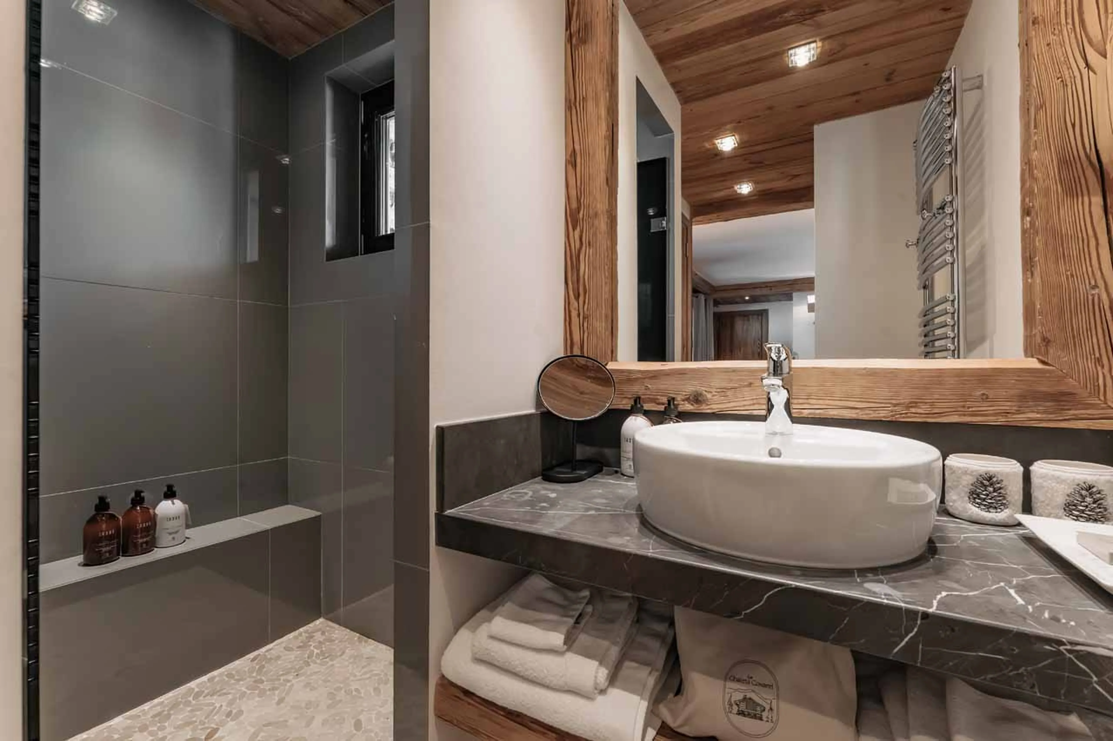 Shower room four at Chalet Le Papillon in Val d'Isere