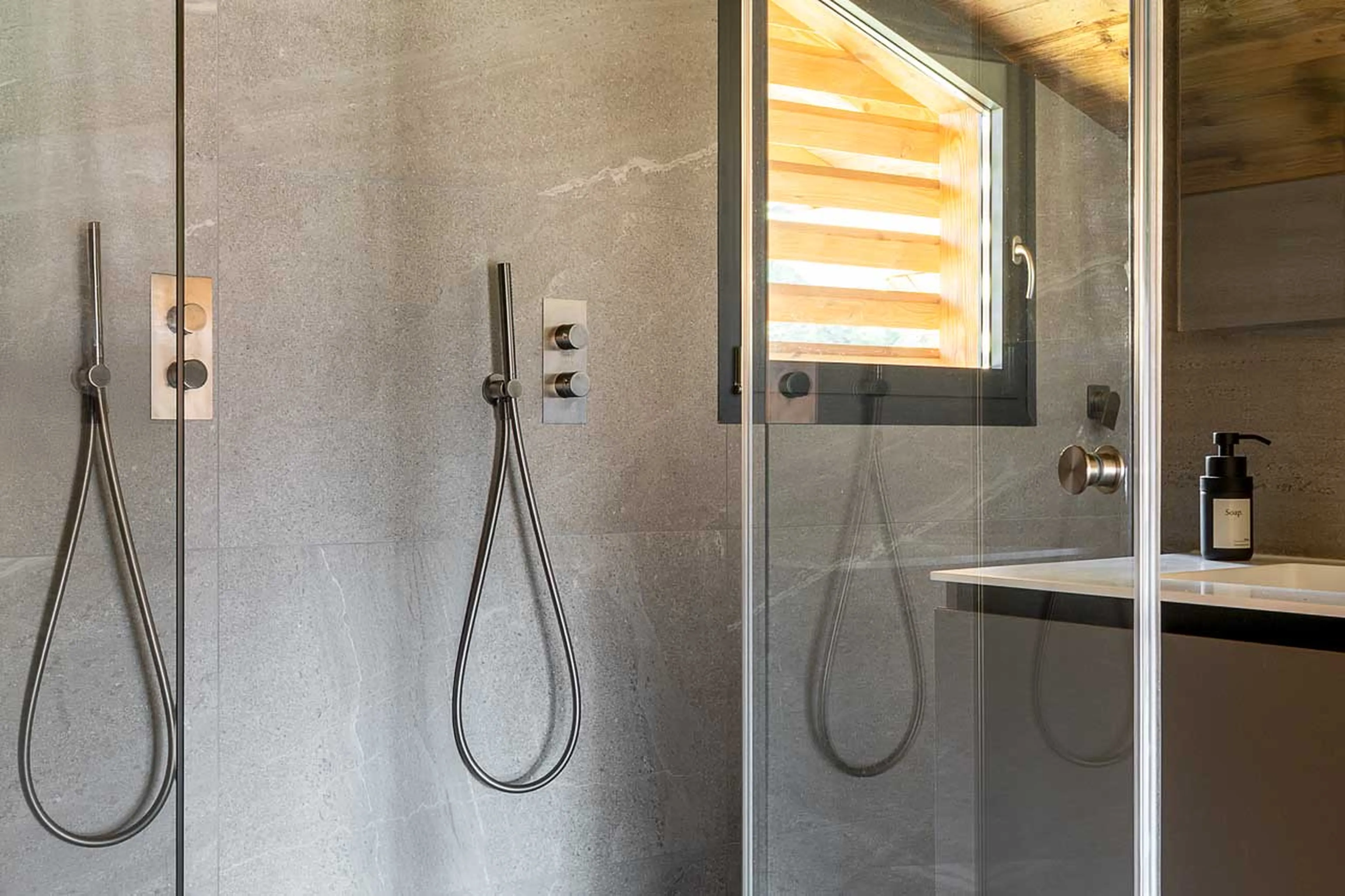Bedroom 1 shower at Chalet Patagonia in Chamonix
