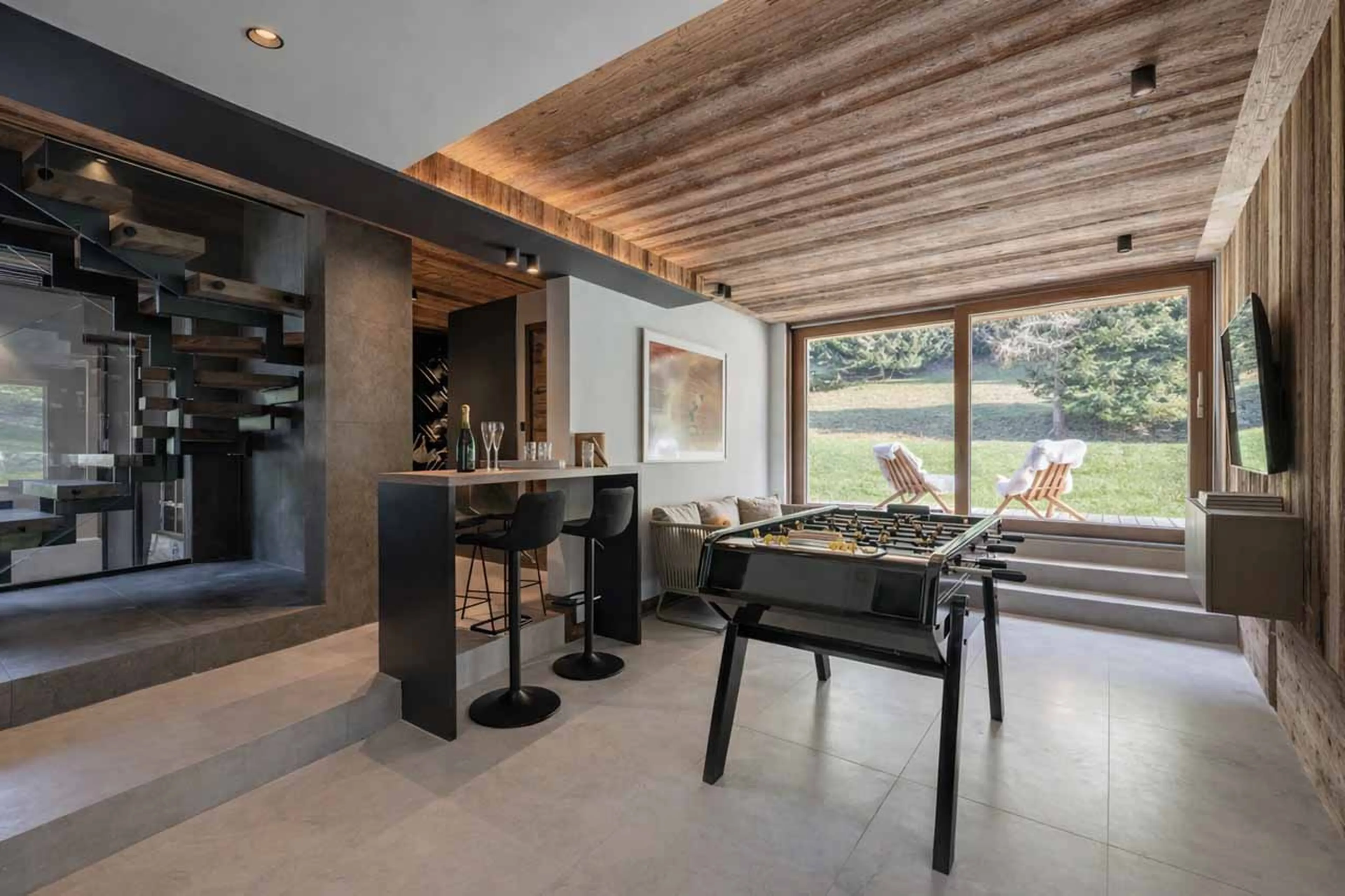 Games room at Chalet Patagonia in Chamonix