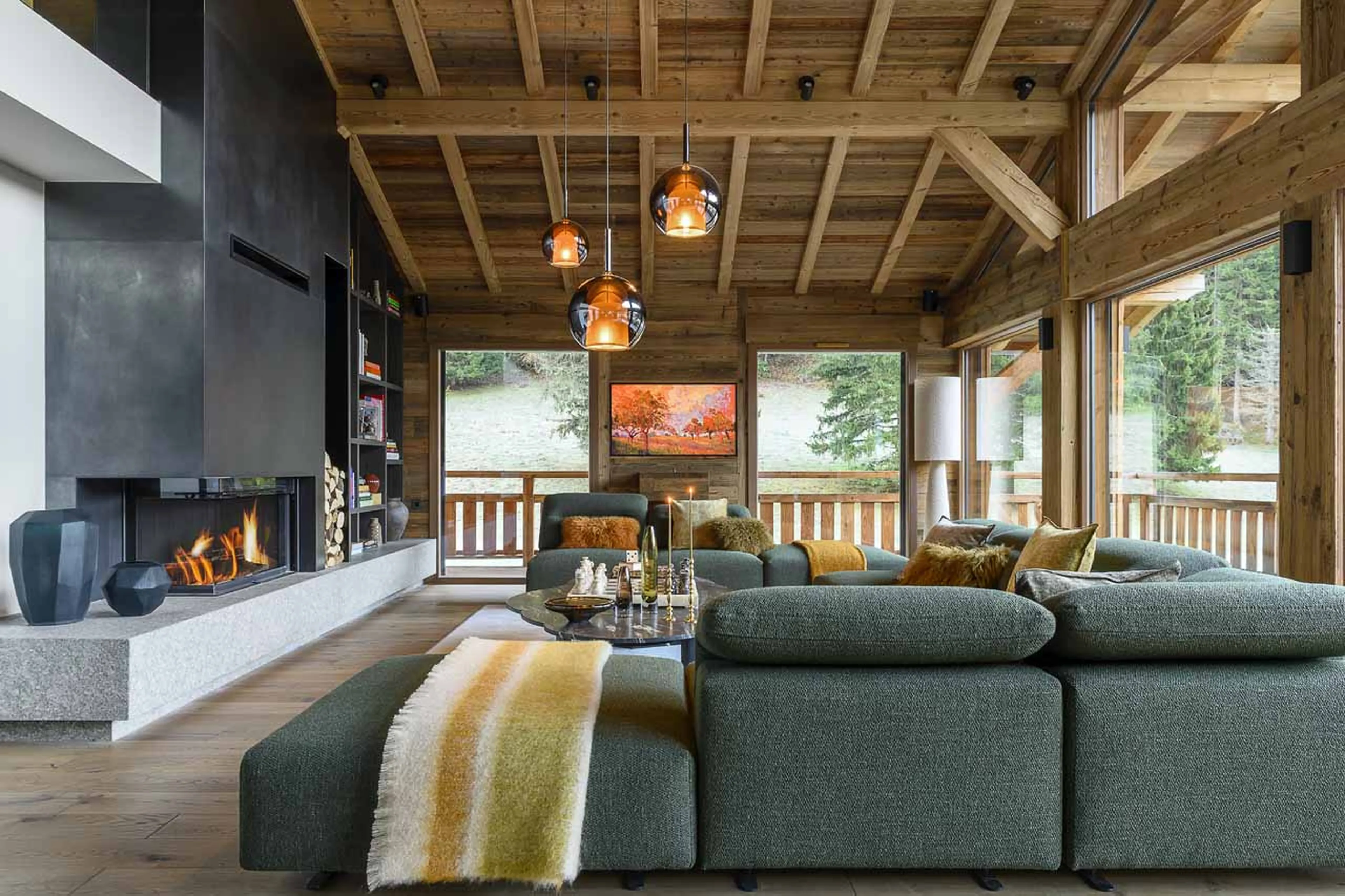 Living area at Chalet Patagonia in Chamonix