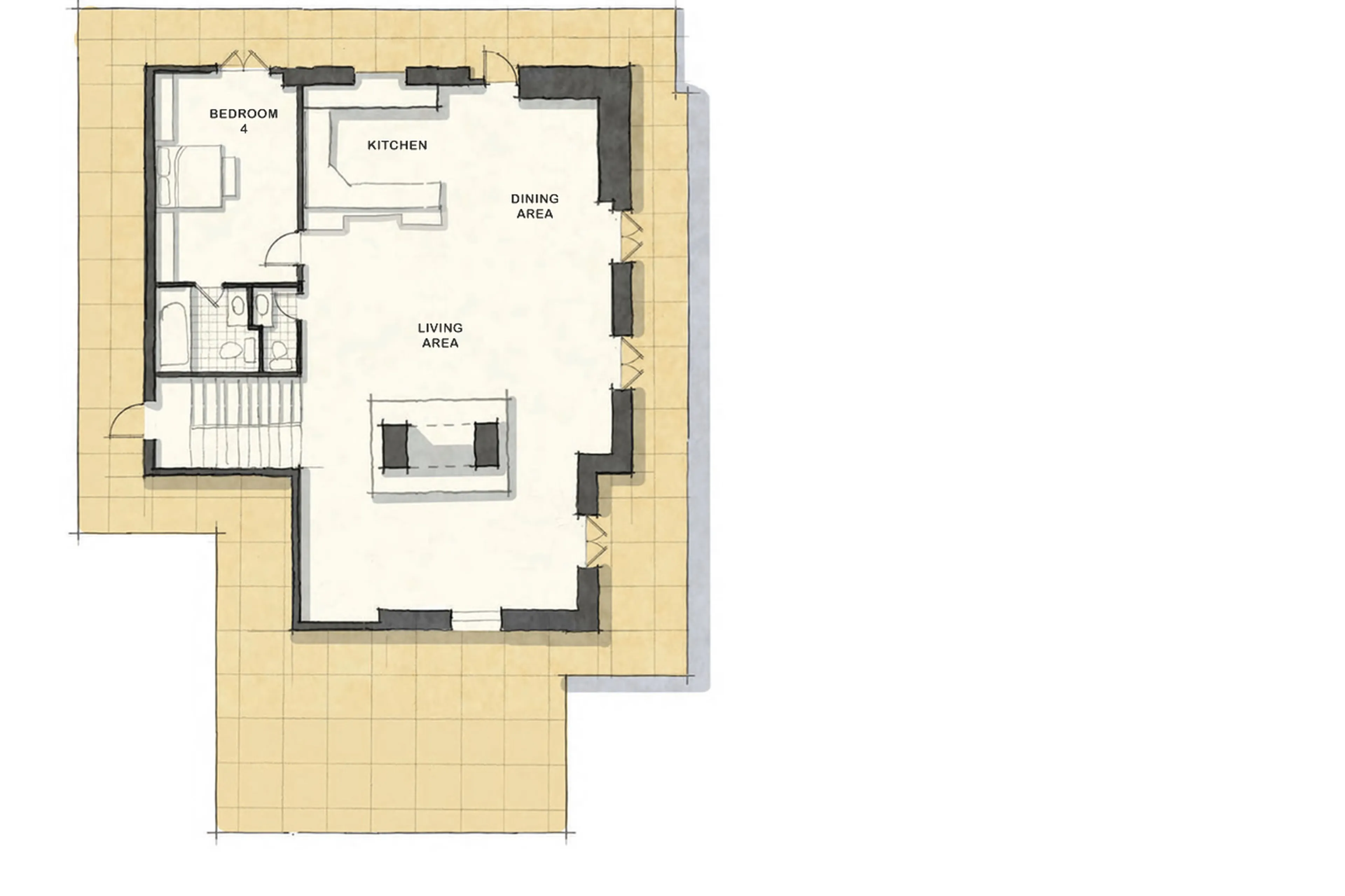First floor at Chalet Pelerin in Le Miroir
