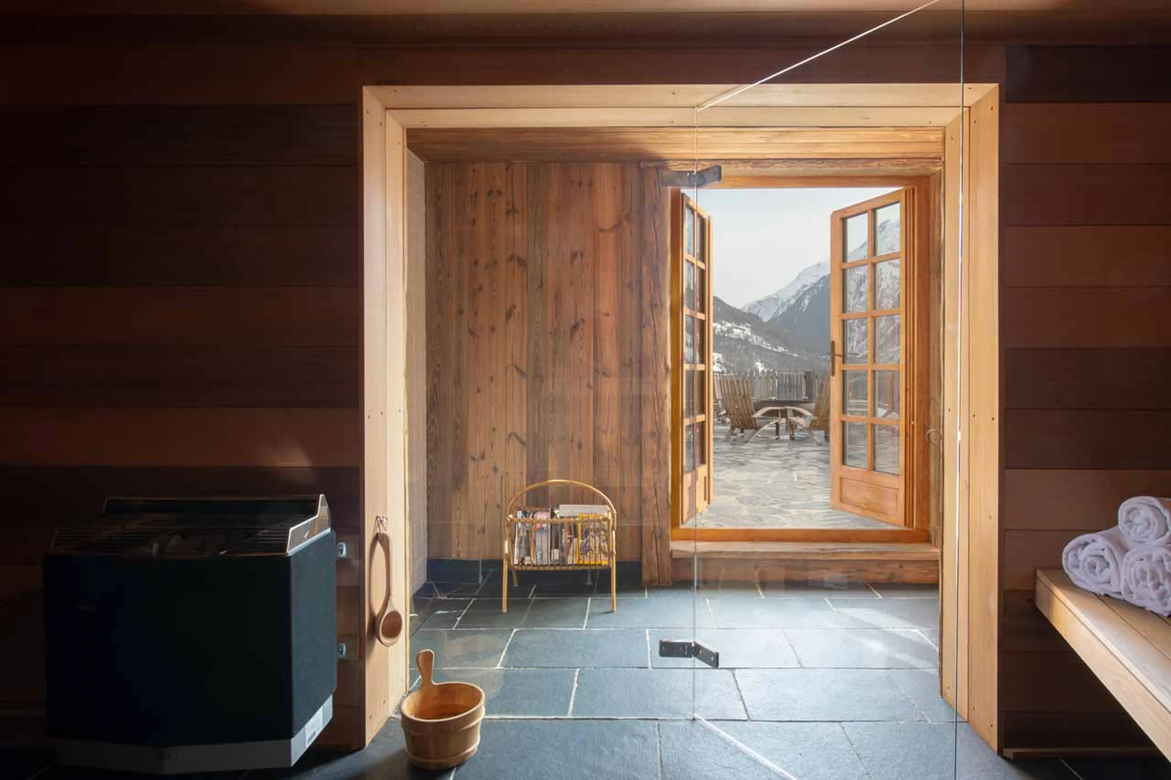 Spa area at Chalet Pelerin in Le Miroir