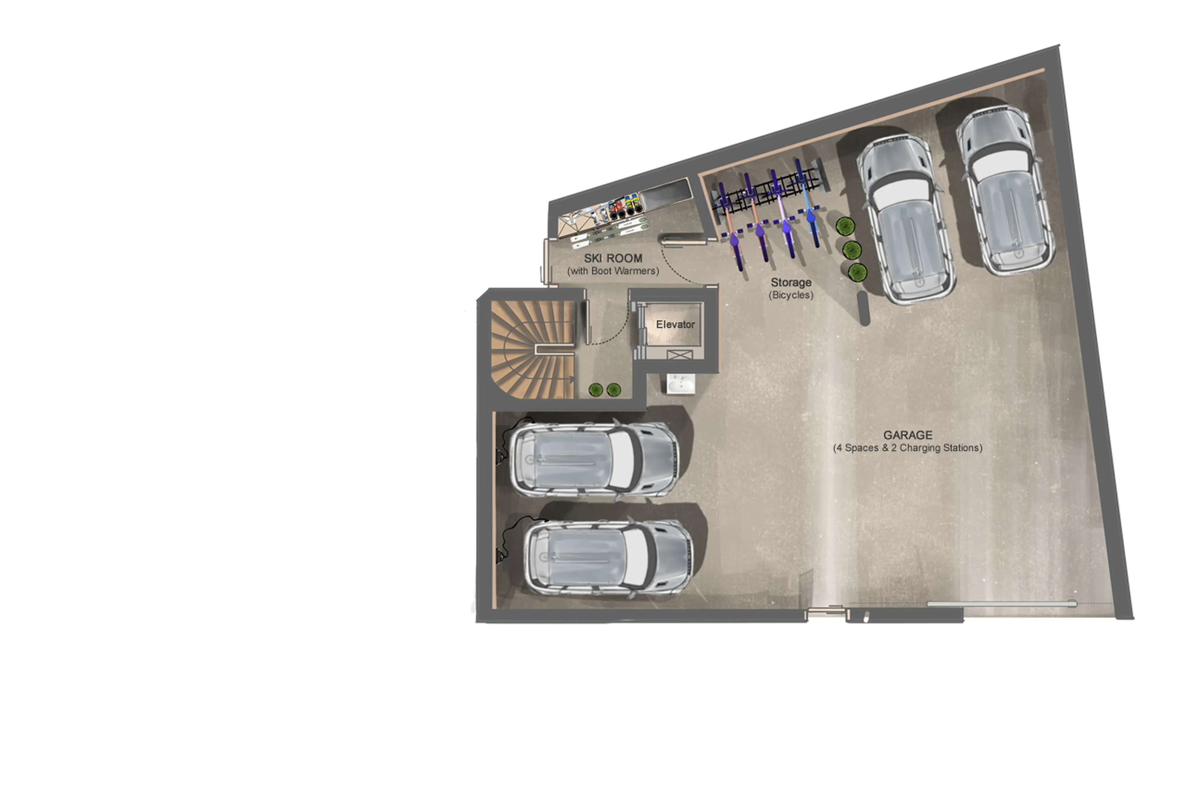 Level -1 floor plan of of Chalet Pescosta in Kronplatz