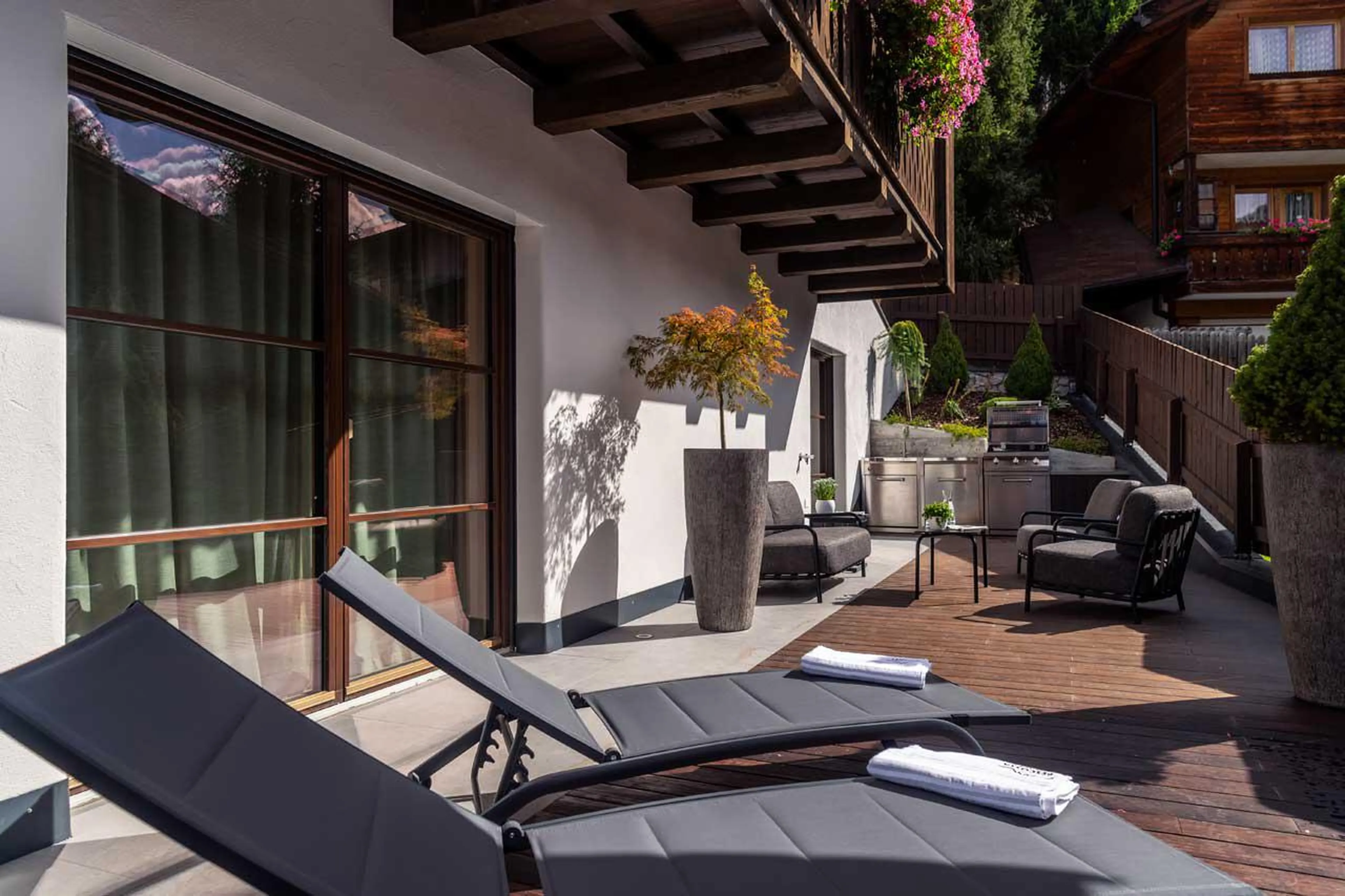 Terrace of Chalet Pescosta in Kronplatz