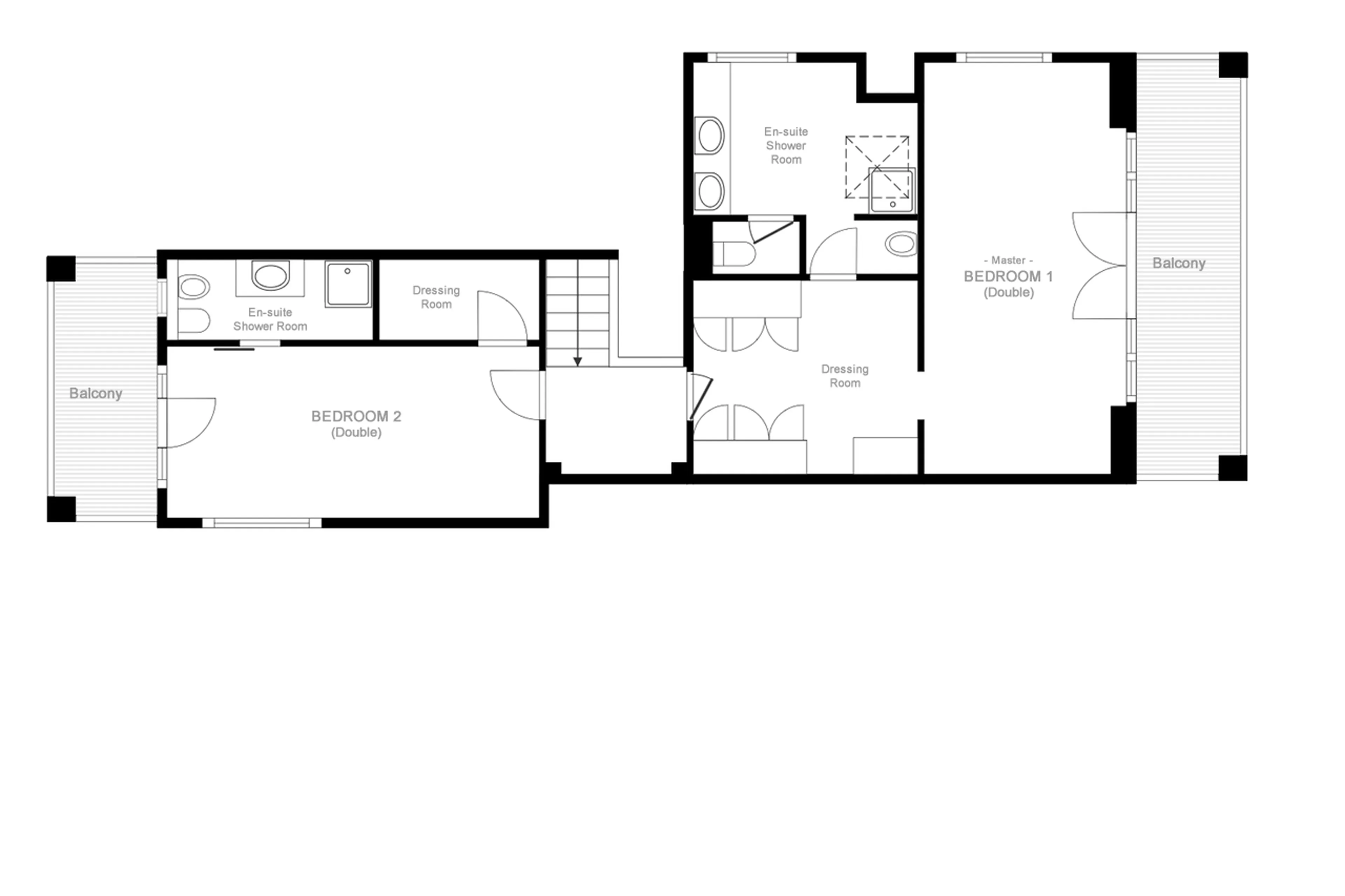 Top level floor plan of Chalet Peter Pan in Verbier