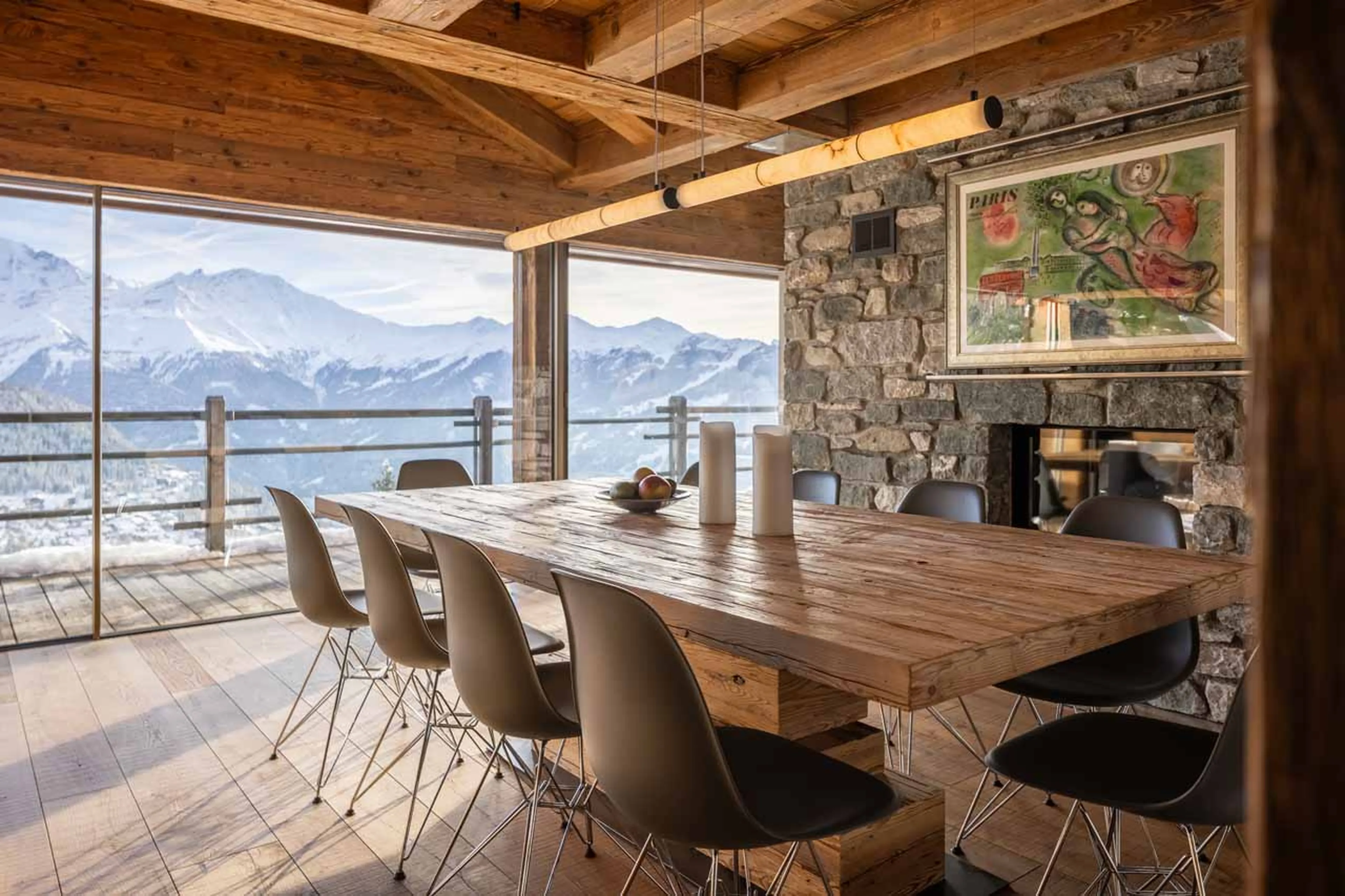 Dining table at Chalet Petheo in Verbier