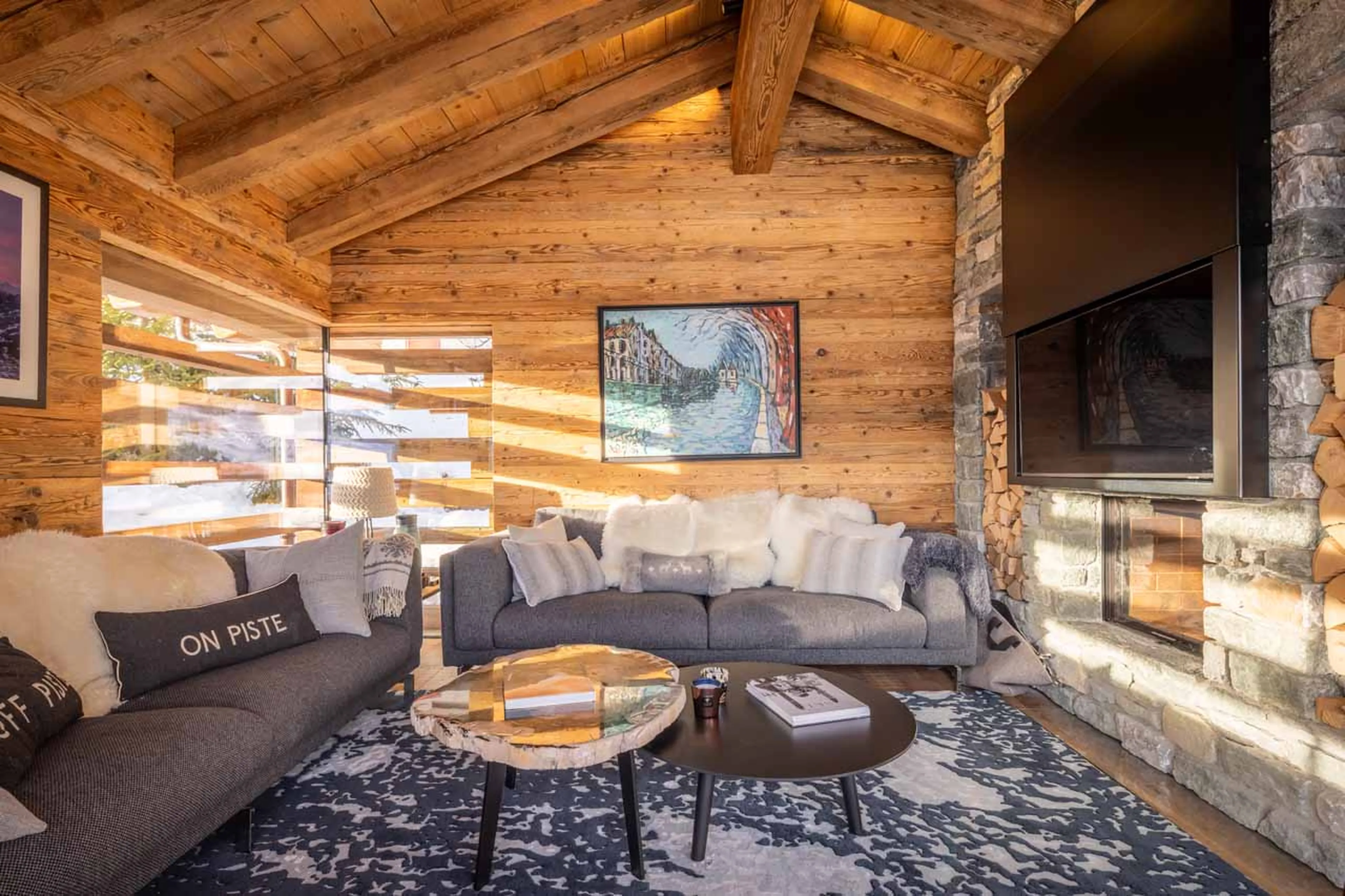 Living room at Chalet Petheo in Verbier