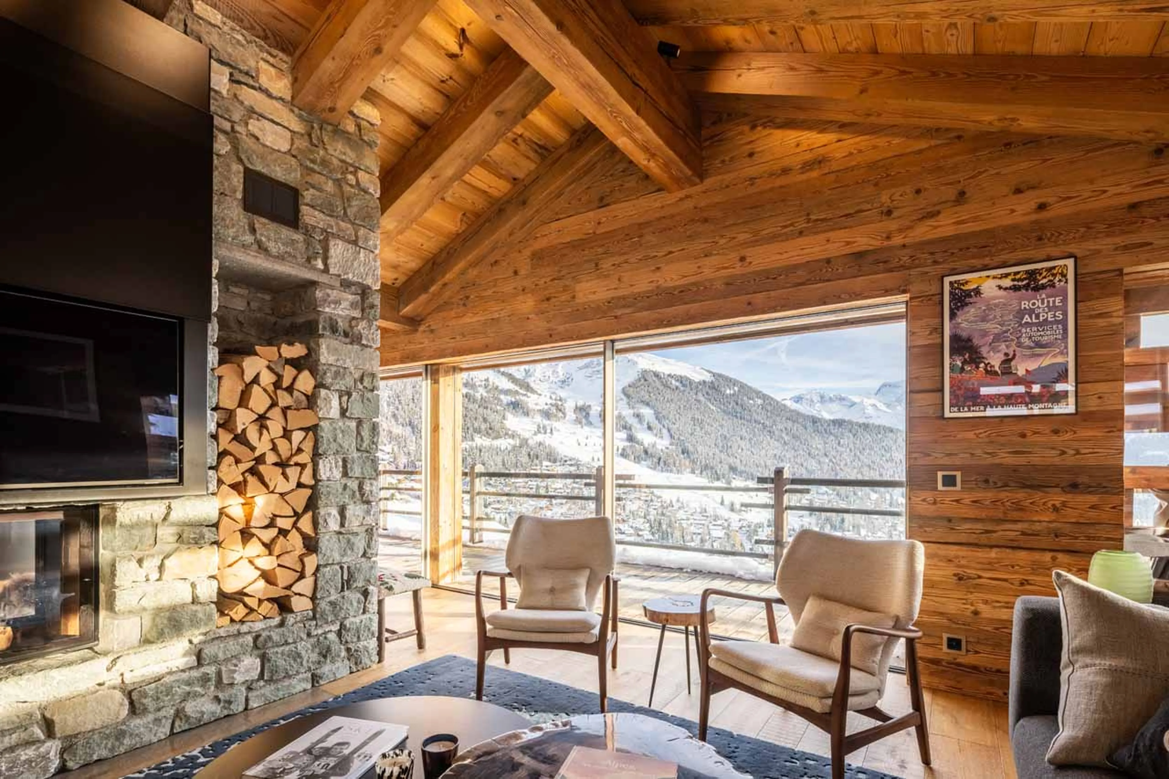 Floor-to-ceiling doors at Chalet Petheo in Verbier