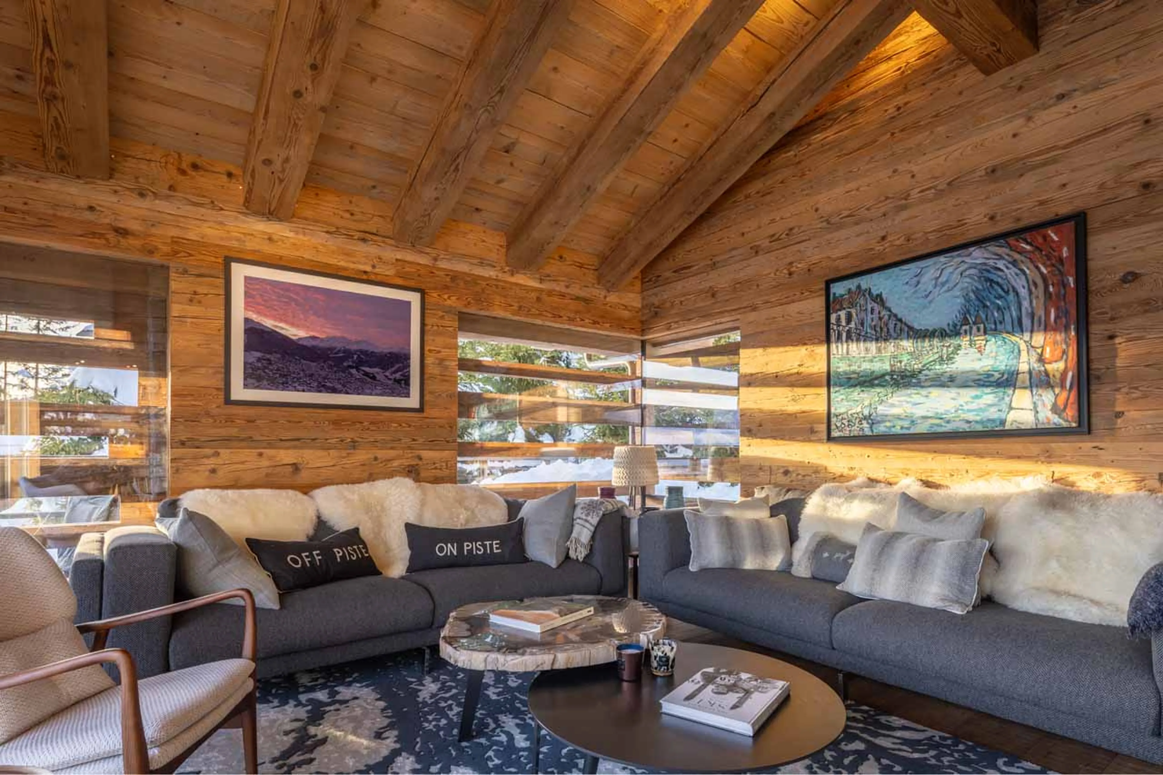 Living area at Chalet Petheo in Verbier