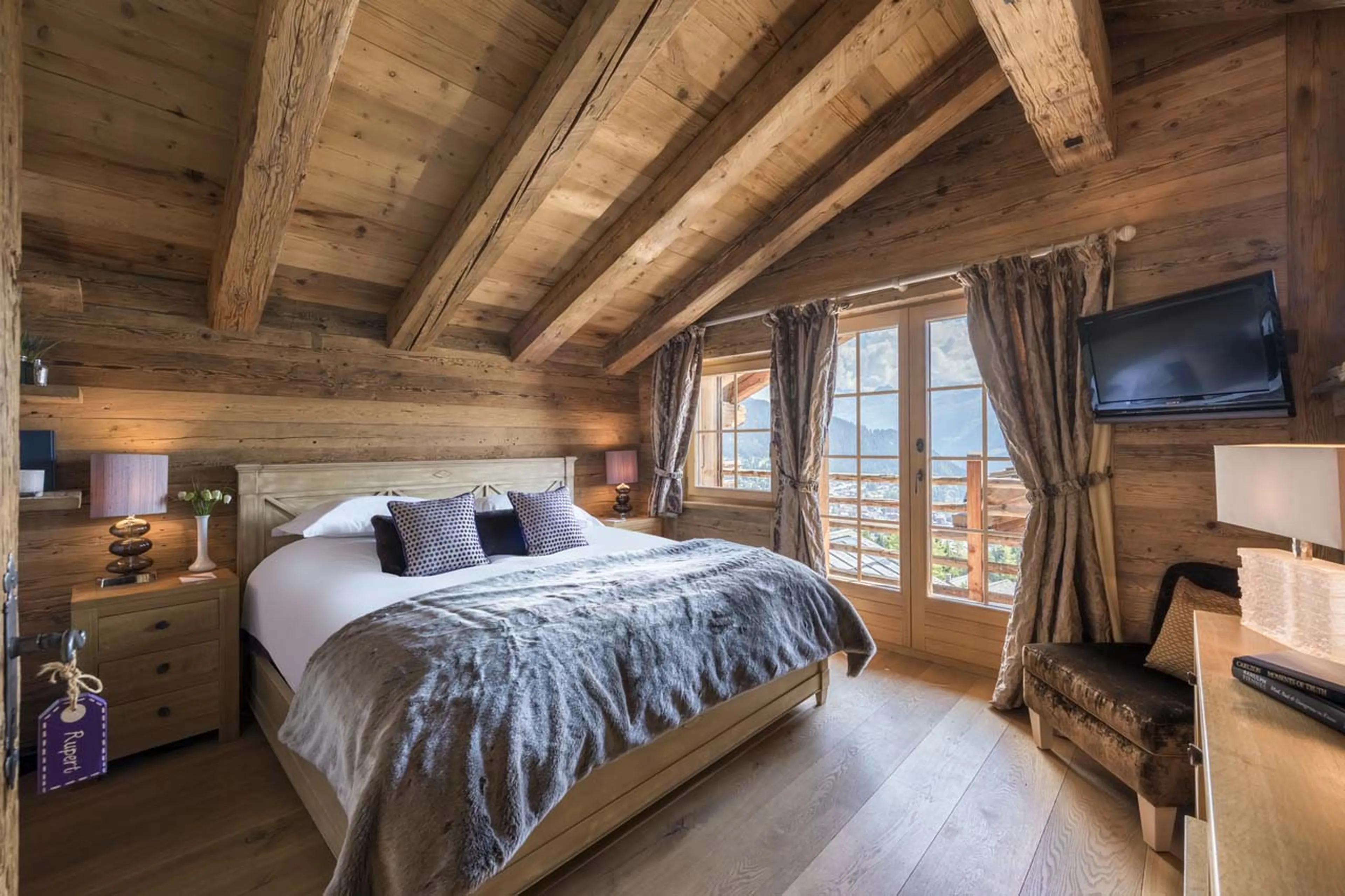 Bedroom one at Chalet Petit Ours in Verbier