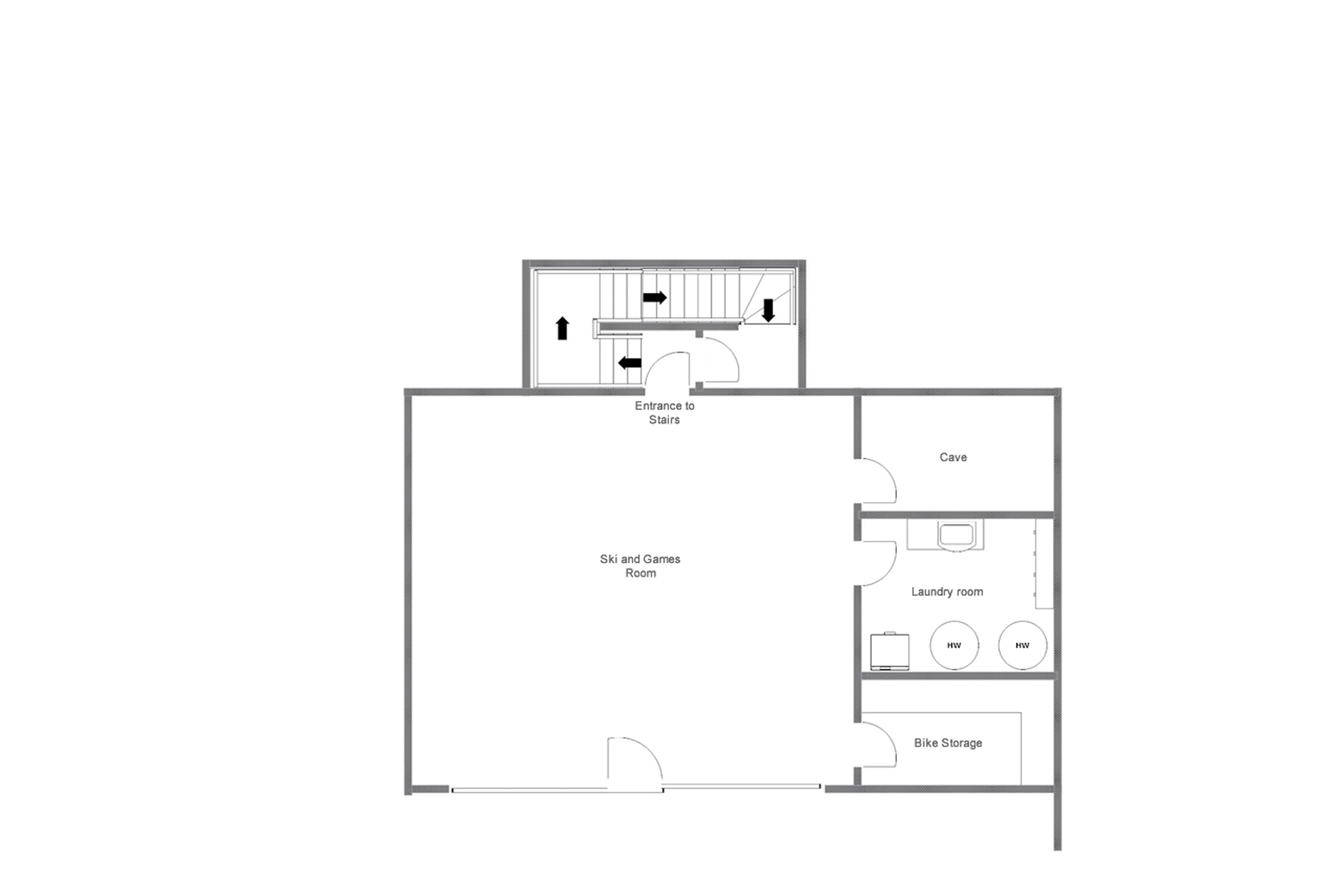 Level 0 floor plan of Chalet Petit Ours in Verbier
