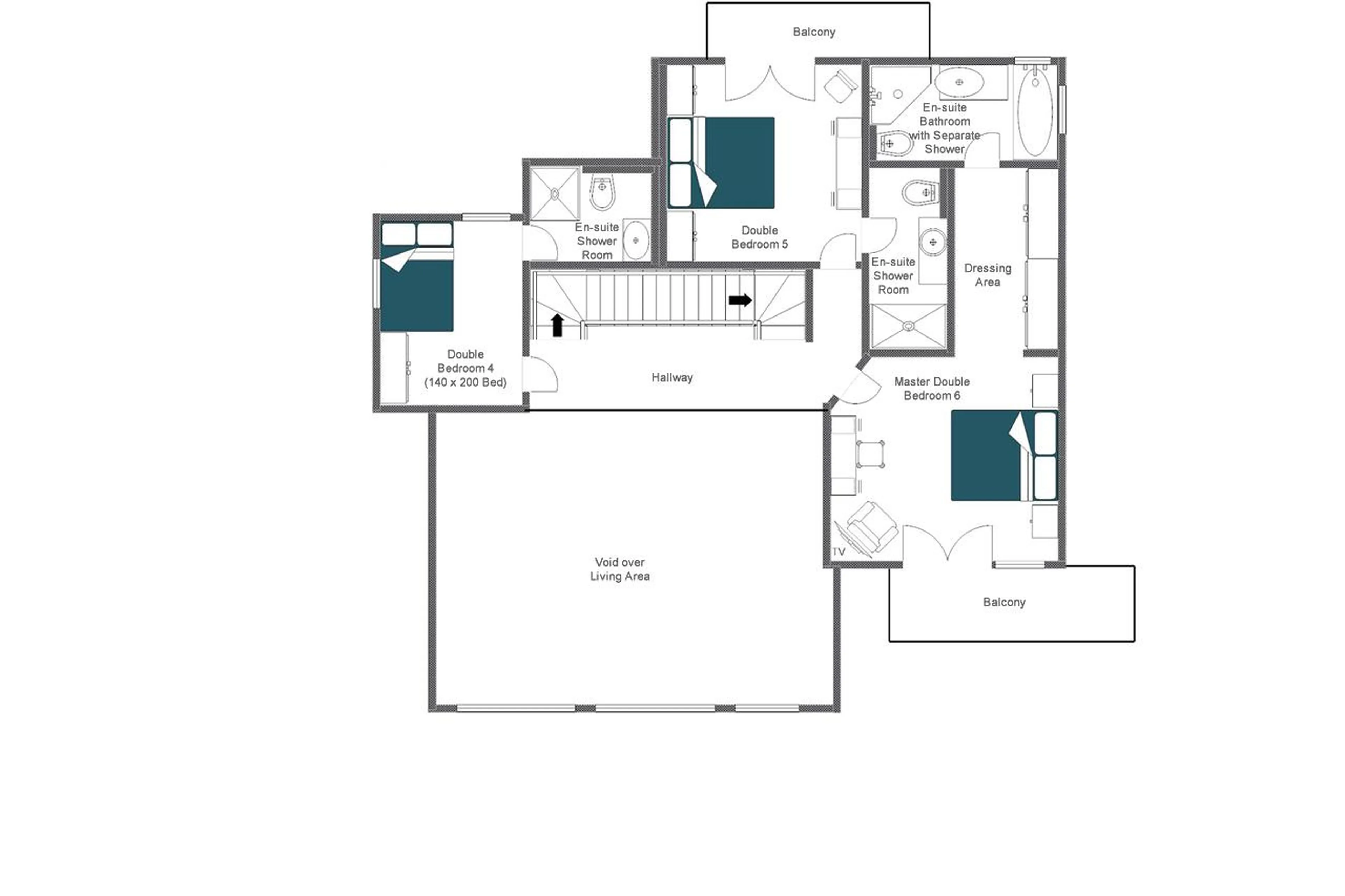 Level 3 floor plan of Chalet Petit Ours in Verbier