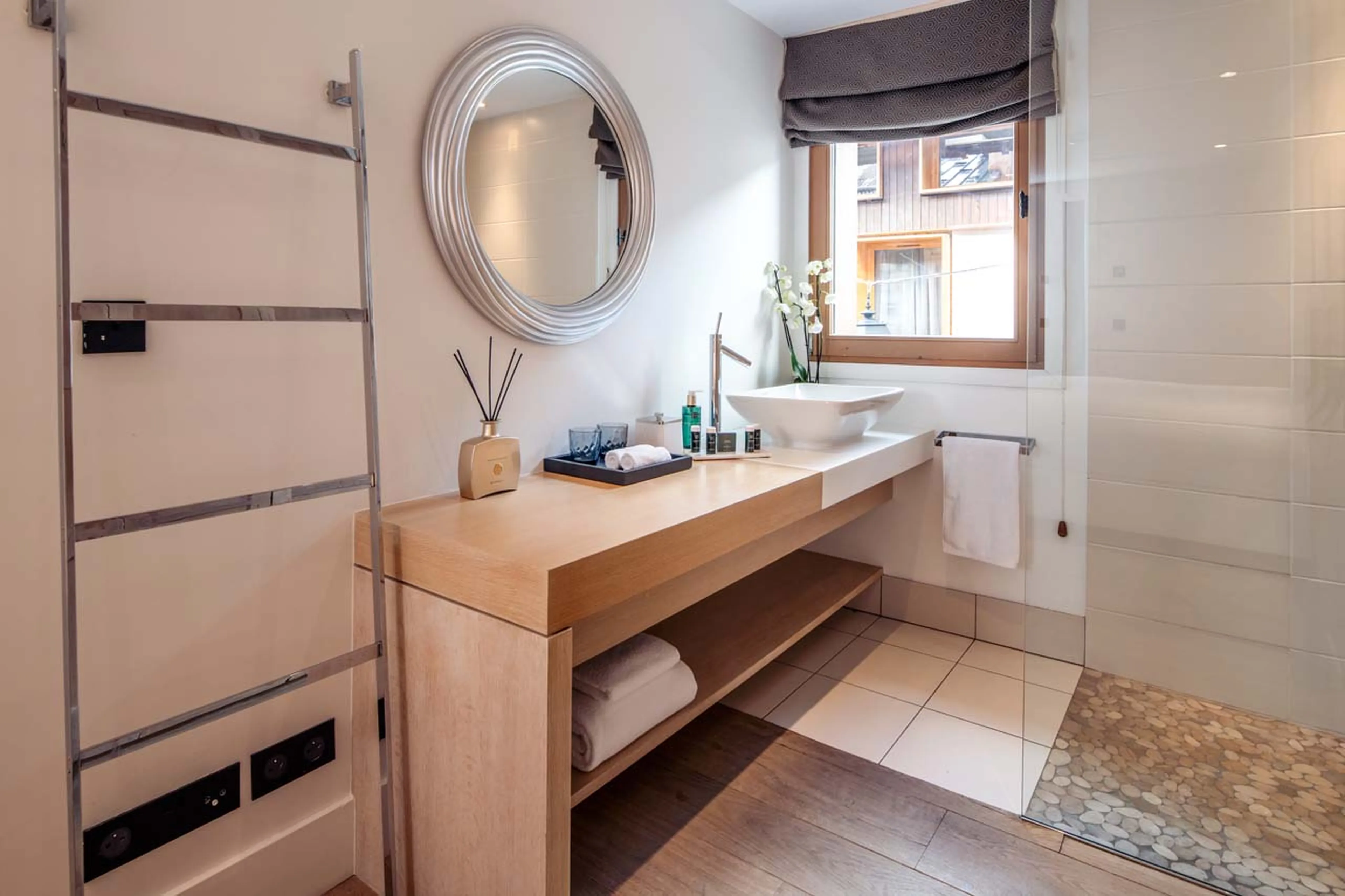 En-suite shower room in Chalet Pierremont, Courchevel Le Praz