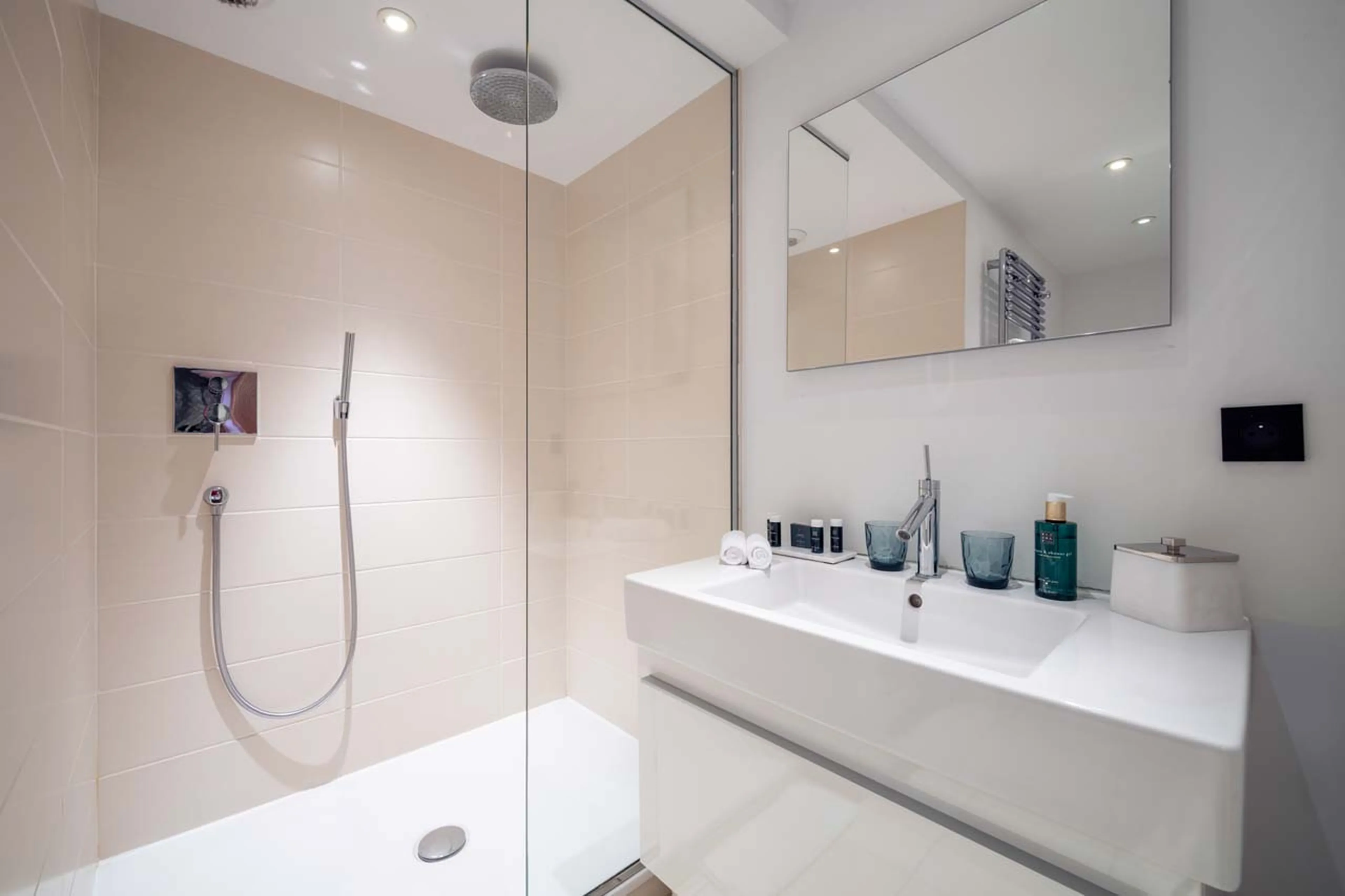 En-suite shower room in Chalet Pierremont, Courchevel Le Praz