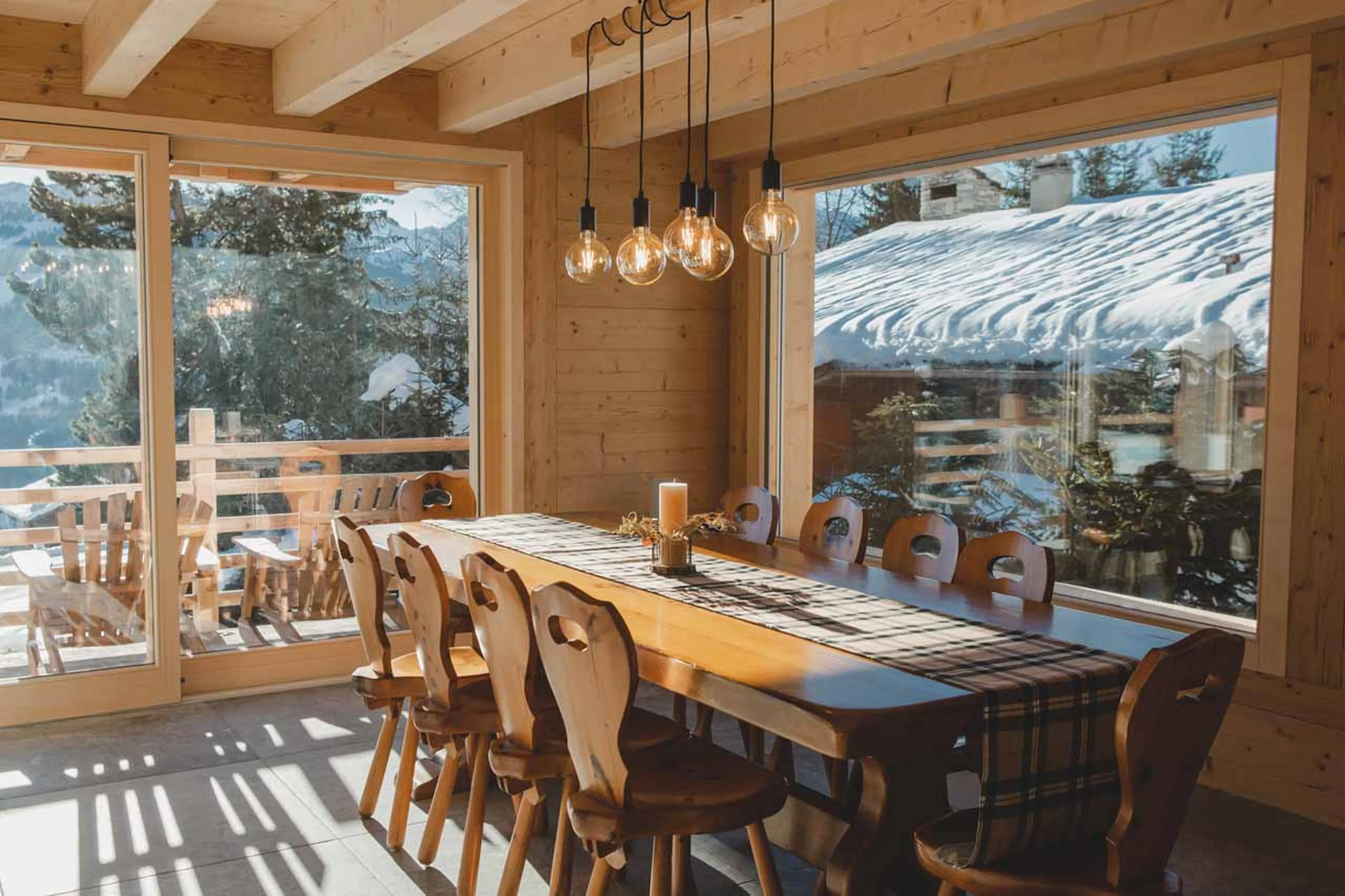 Dining table at Chalet Pierrepointe in Verbier