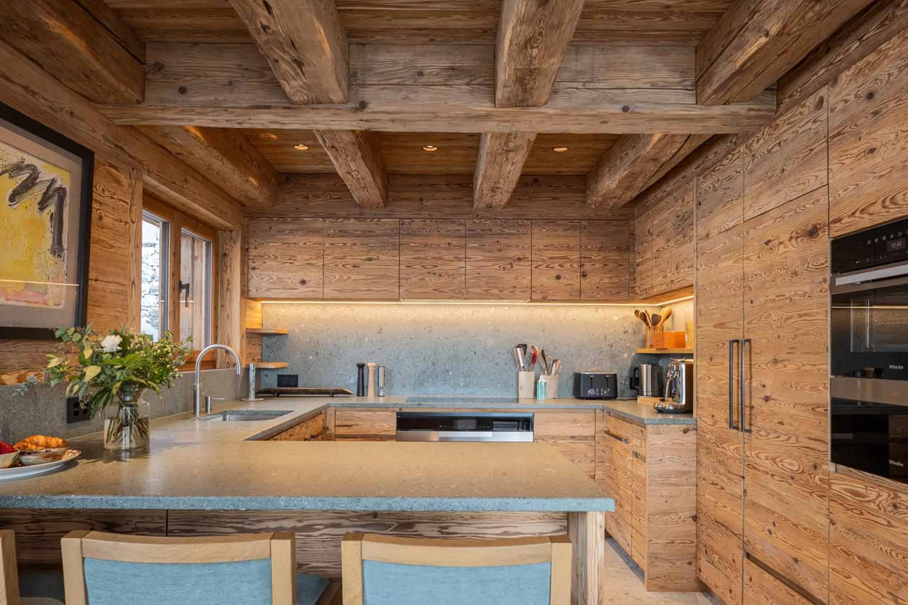 Guest kitchen at Chalet Pierrier in Verbier