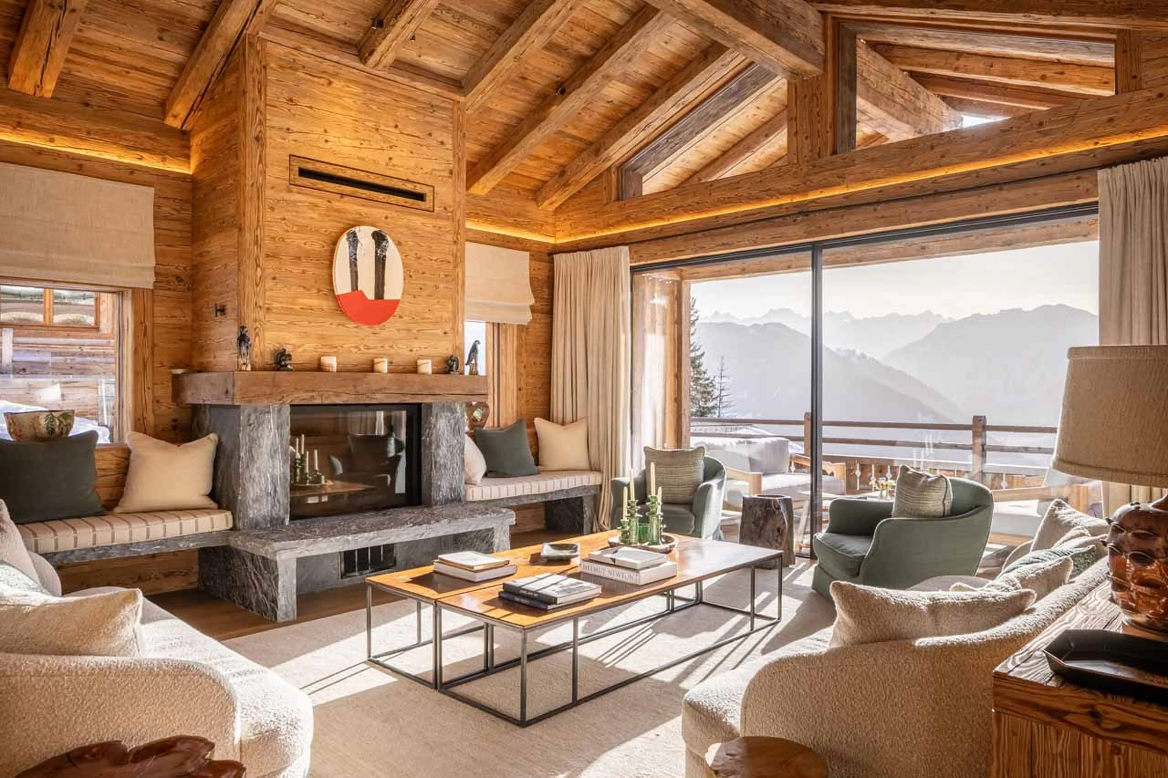 Living area at Chalet Pierrier in Verbier