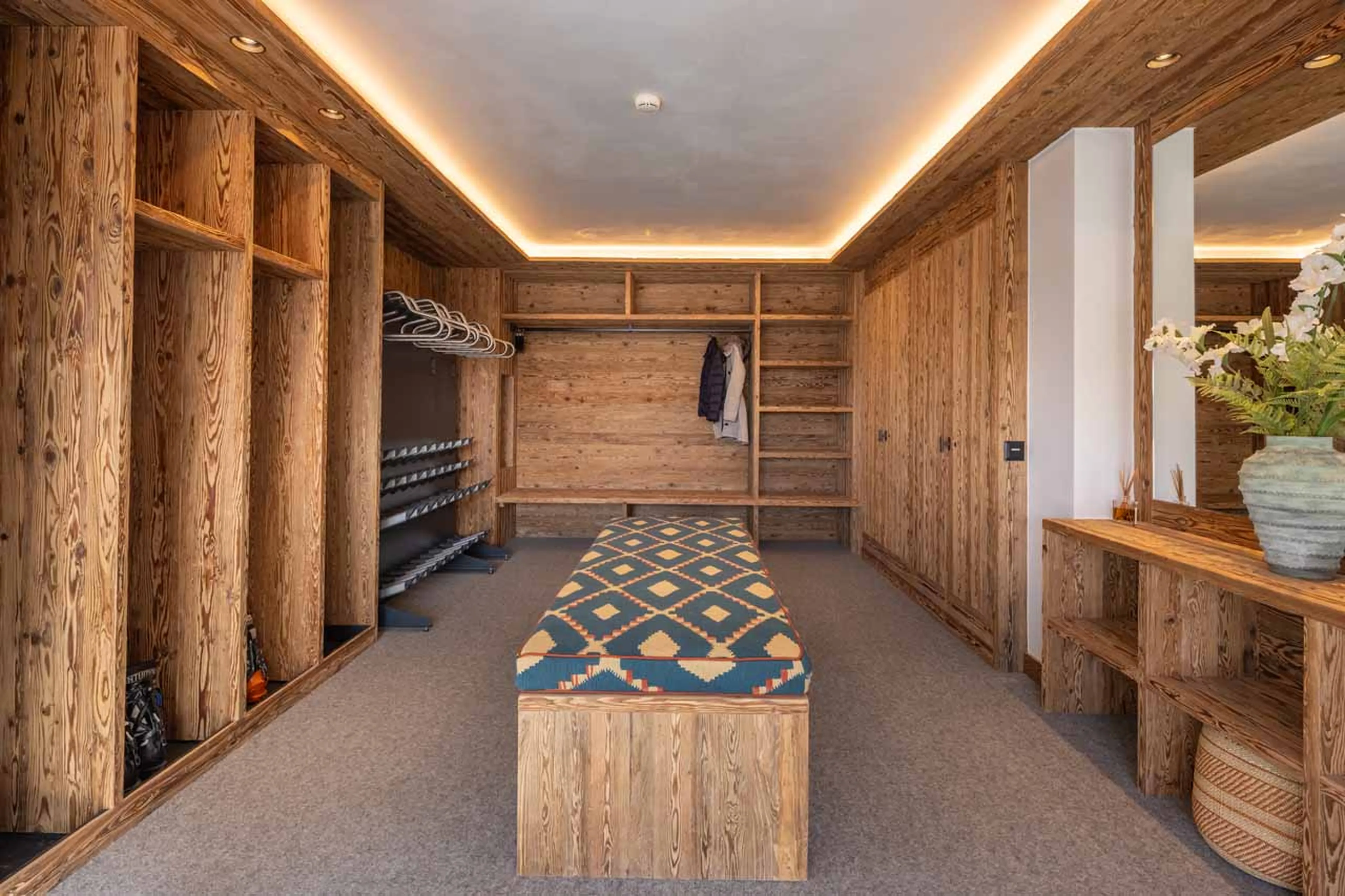 Ski room at Chalet Pierrier in Verbier